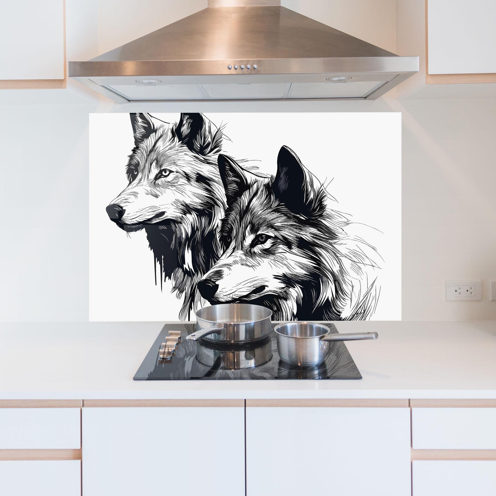 Panel Szklany do Kuchni Wolf Friends mockup 5