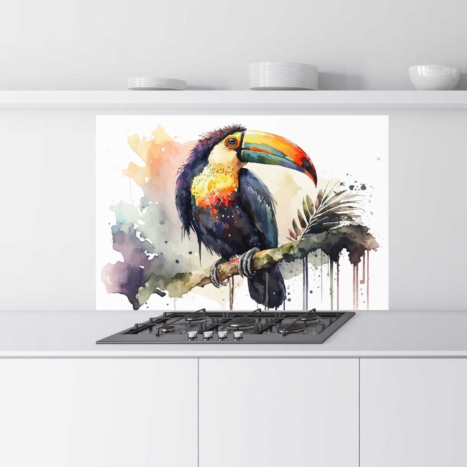 Panel Szklany do Kuchni Beautiful Toucan Art mockup 9