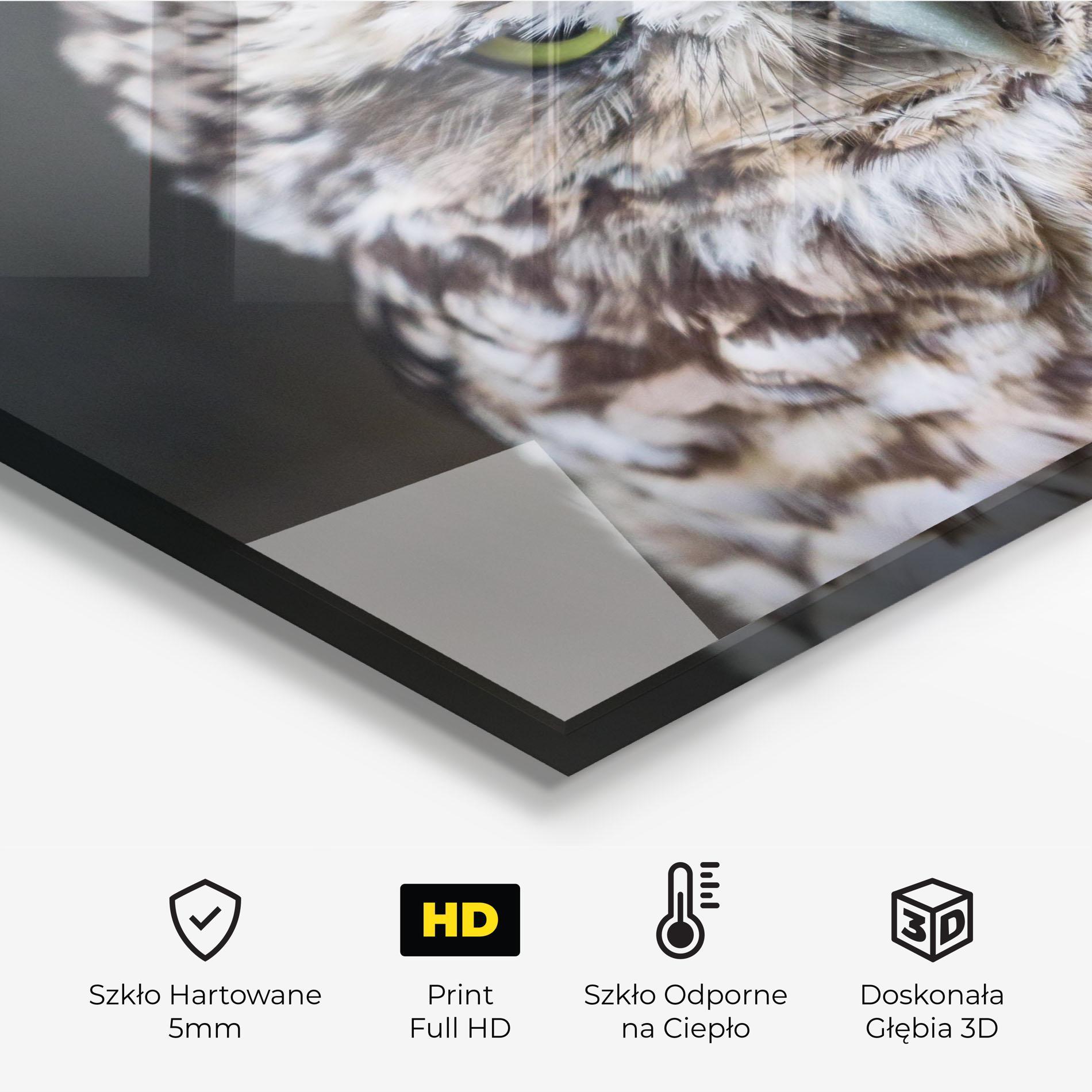Panel Szklany do Kuchni Angry Little Owl mockup 2