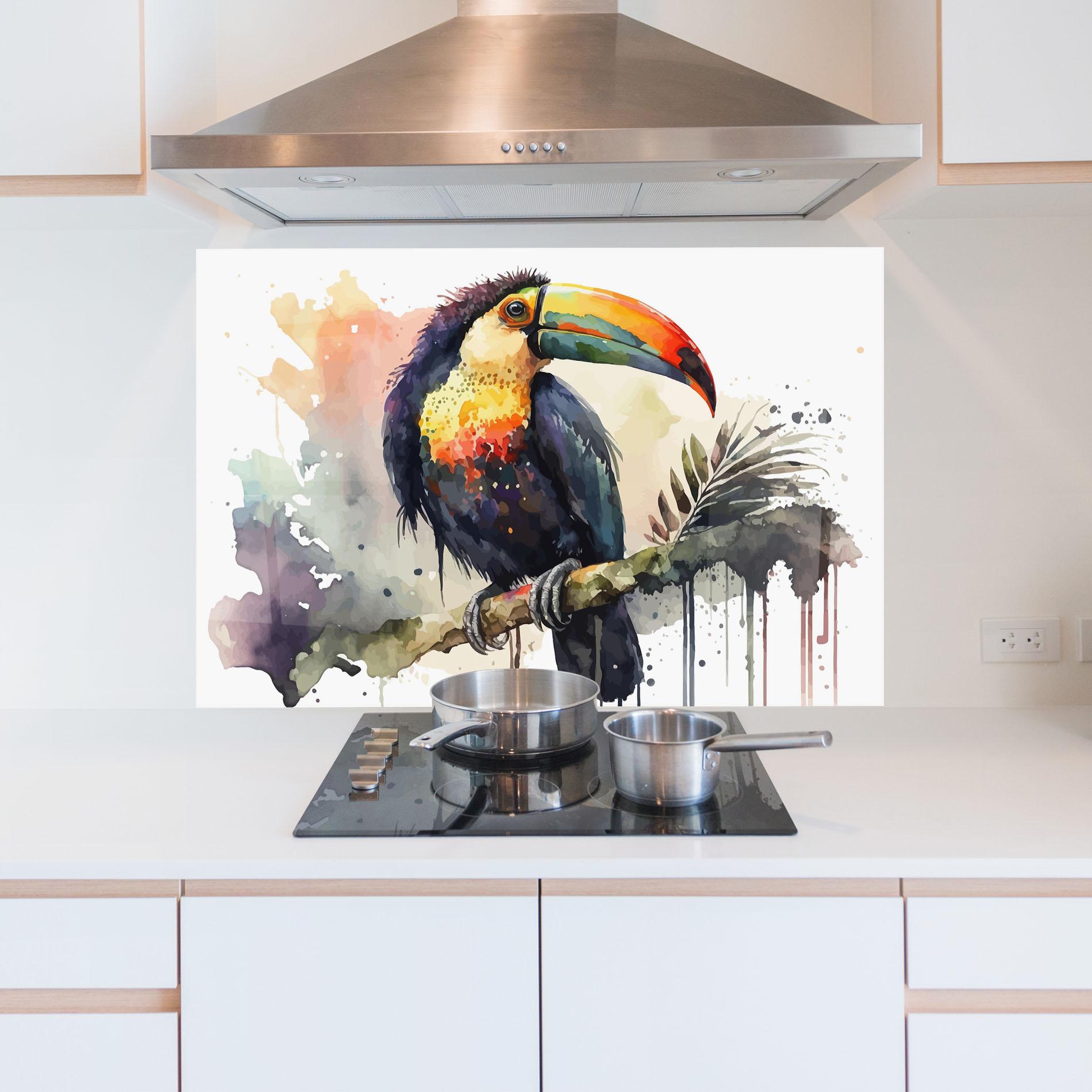 Panel Szklany do Kuchni Beautiful Toucan Art mockup 5