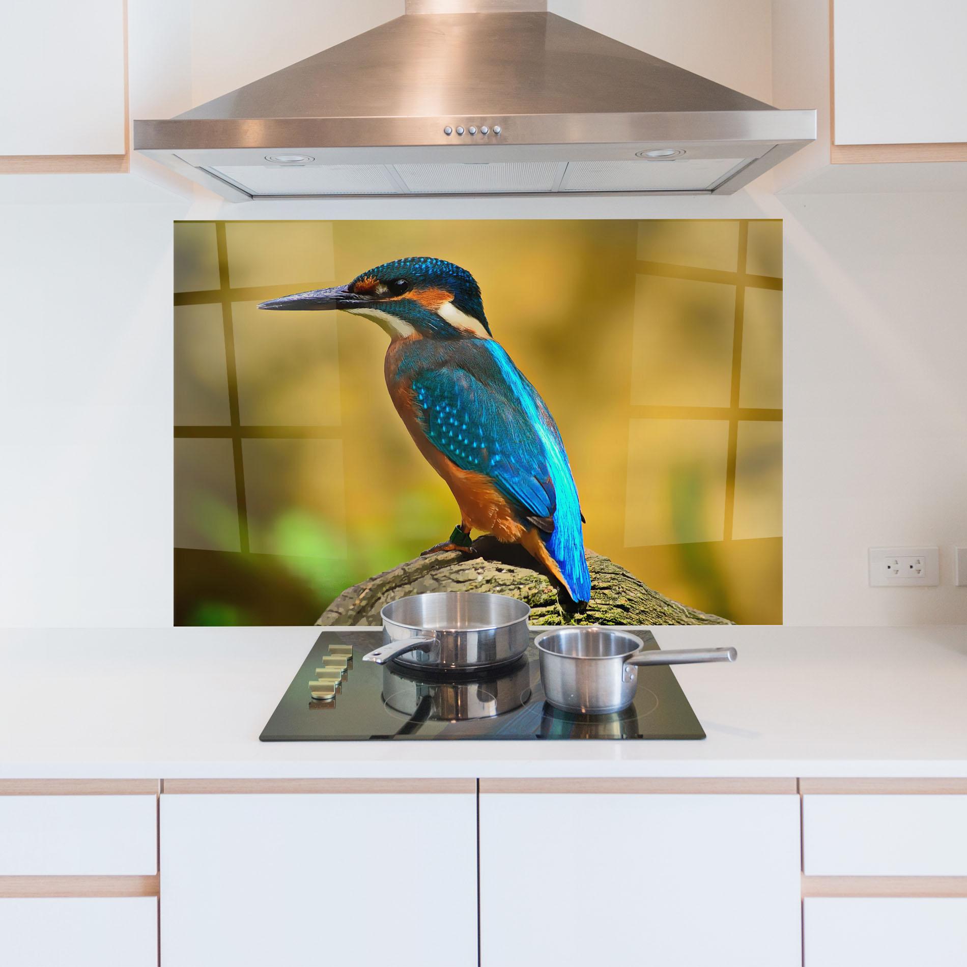 Panel Szklany do Kuchni Cute Blue Bird mockup 5