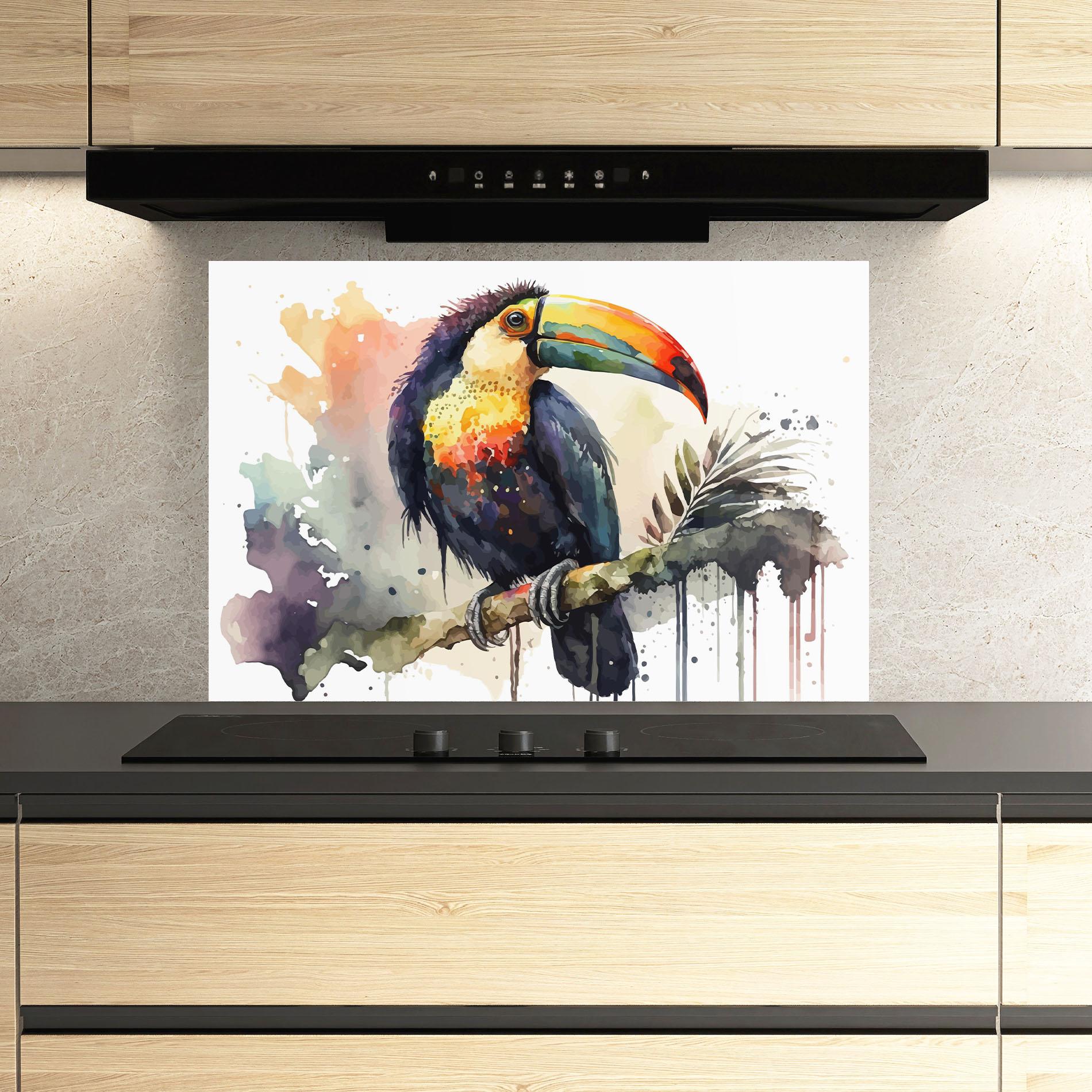 Panel Szklany do Kuchni Beautiful Toucan Art mockup 3
