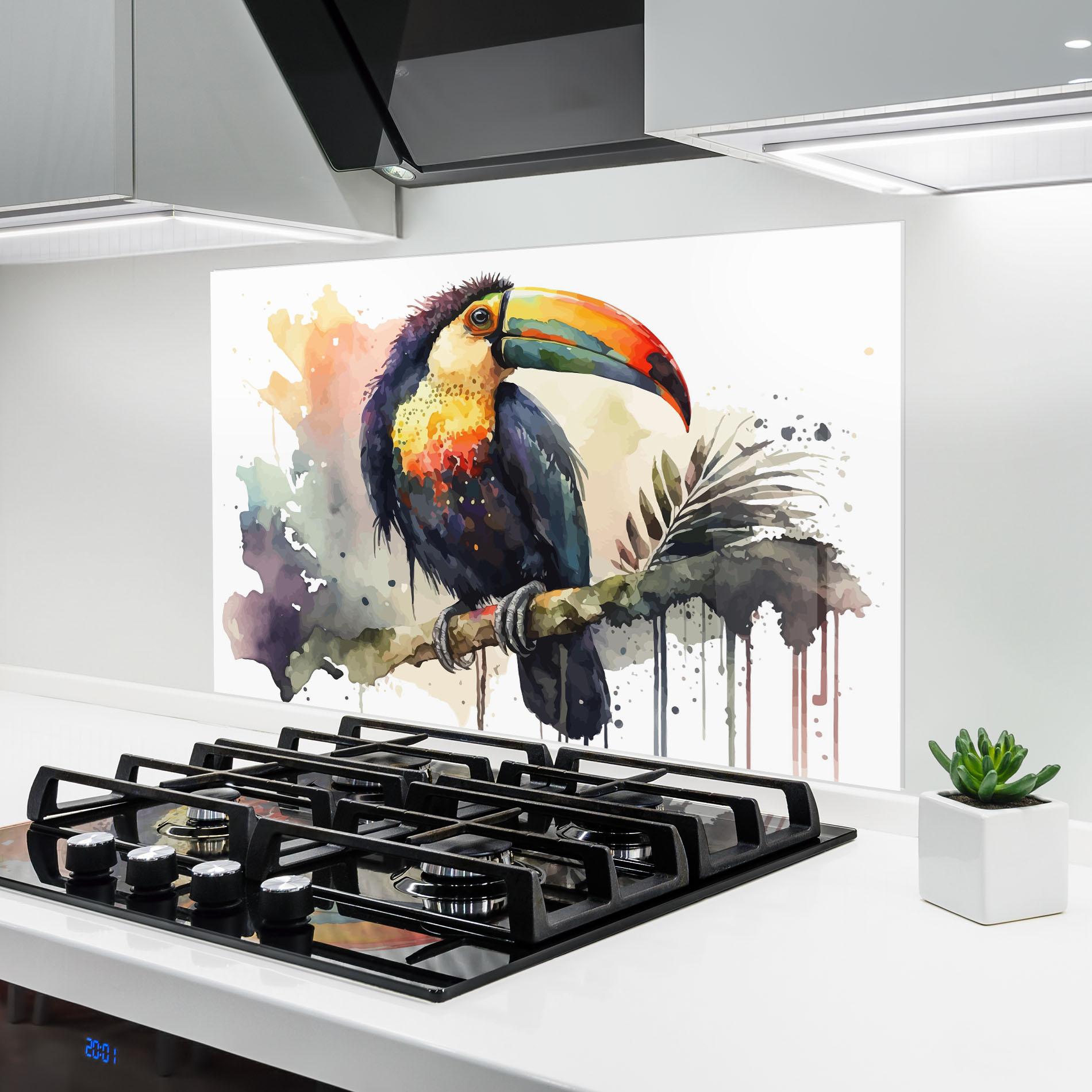 Panel Szklany do Kuchni Beautiful Toucan Art mockup 6
