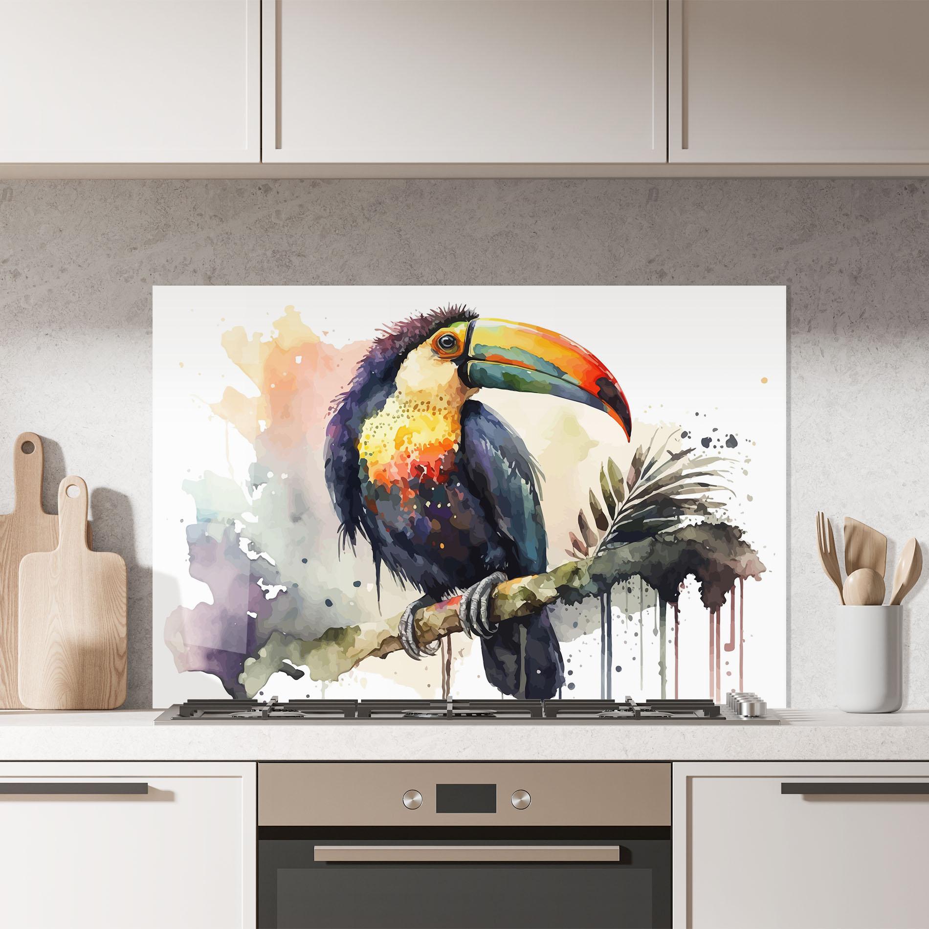 Panel Szklany do Kuchni Beautiful Toucan Art mockup 7