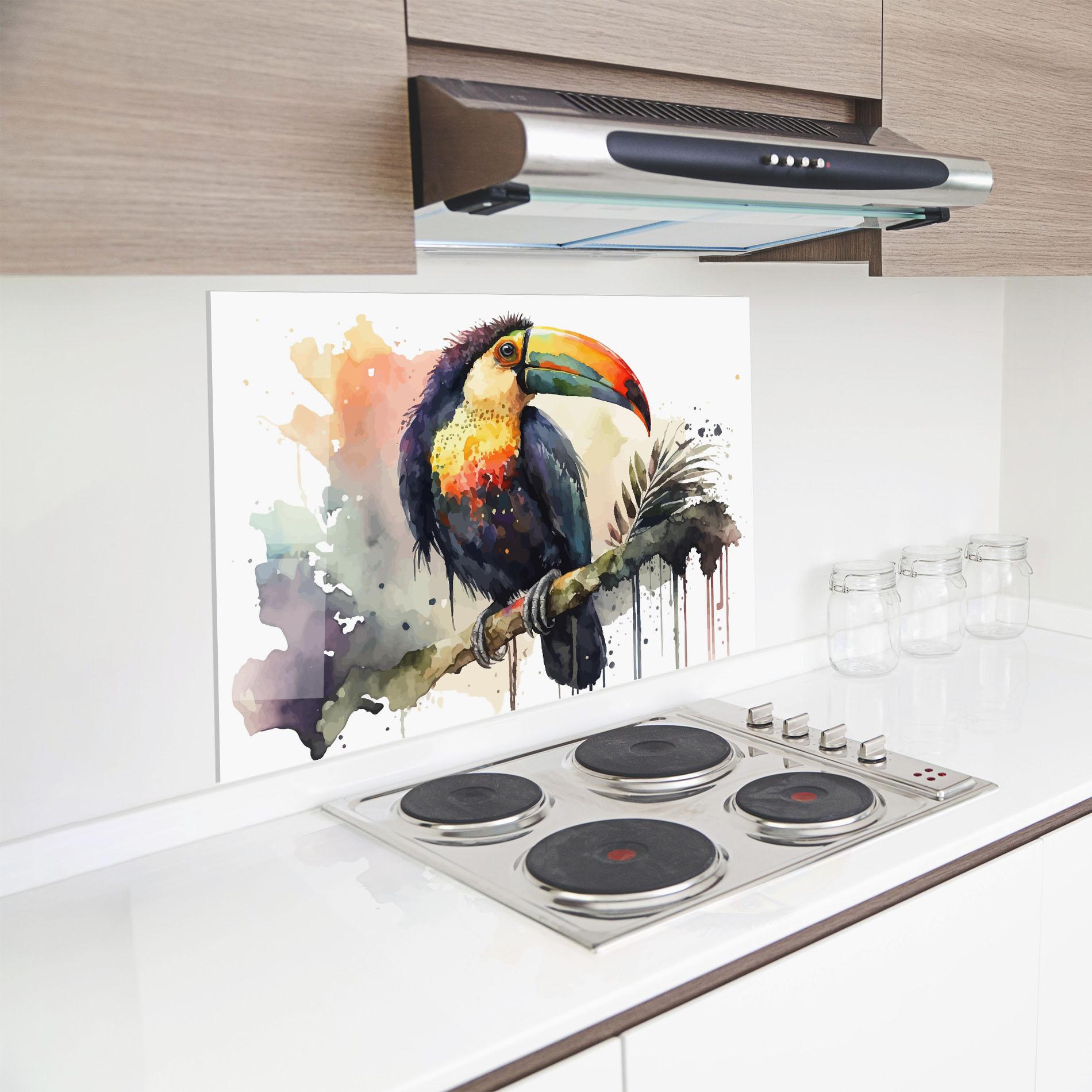 Panel Szklany do Kuchni Beautiful Toucan Art mockup 8