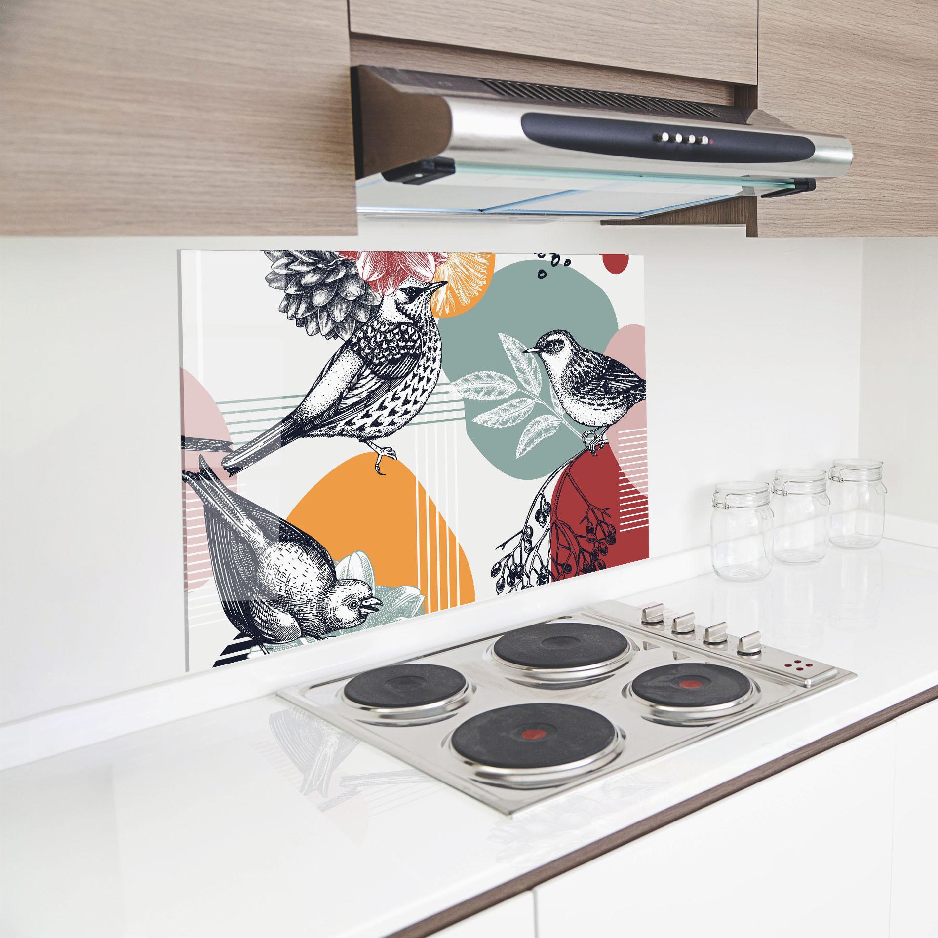 Panel Szklany do Kuchni Pretty Birds Collge mockup 8