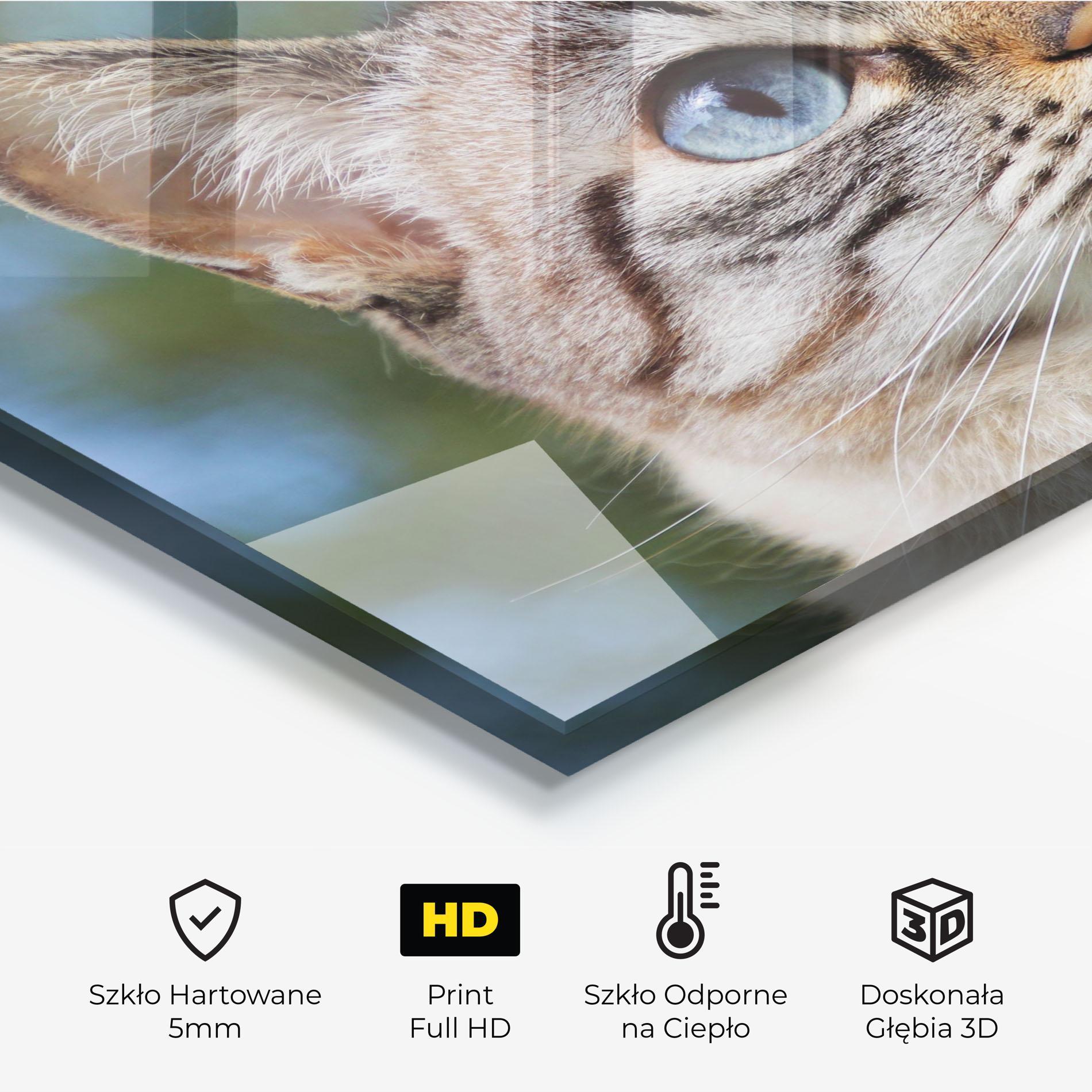 Panel Szklany do Kuchni Blue Eyes Cutie mockup 2