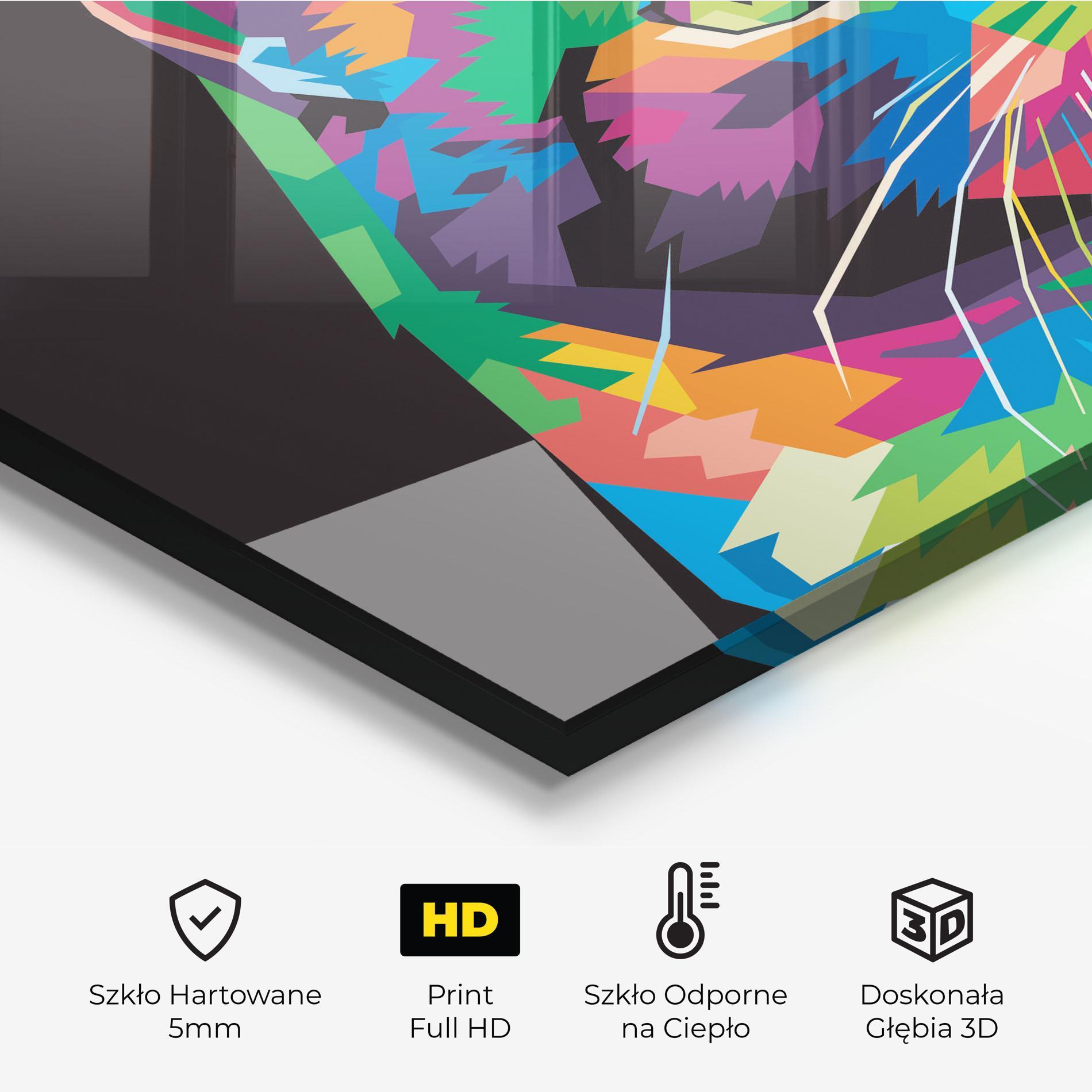 Panel Szklany do Kuchni Color Mix Cat mockup 2