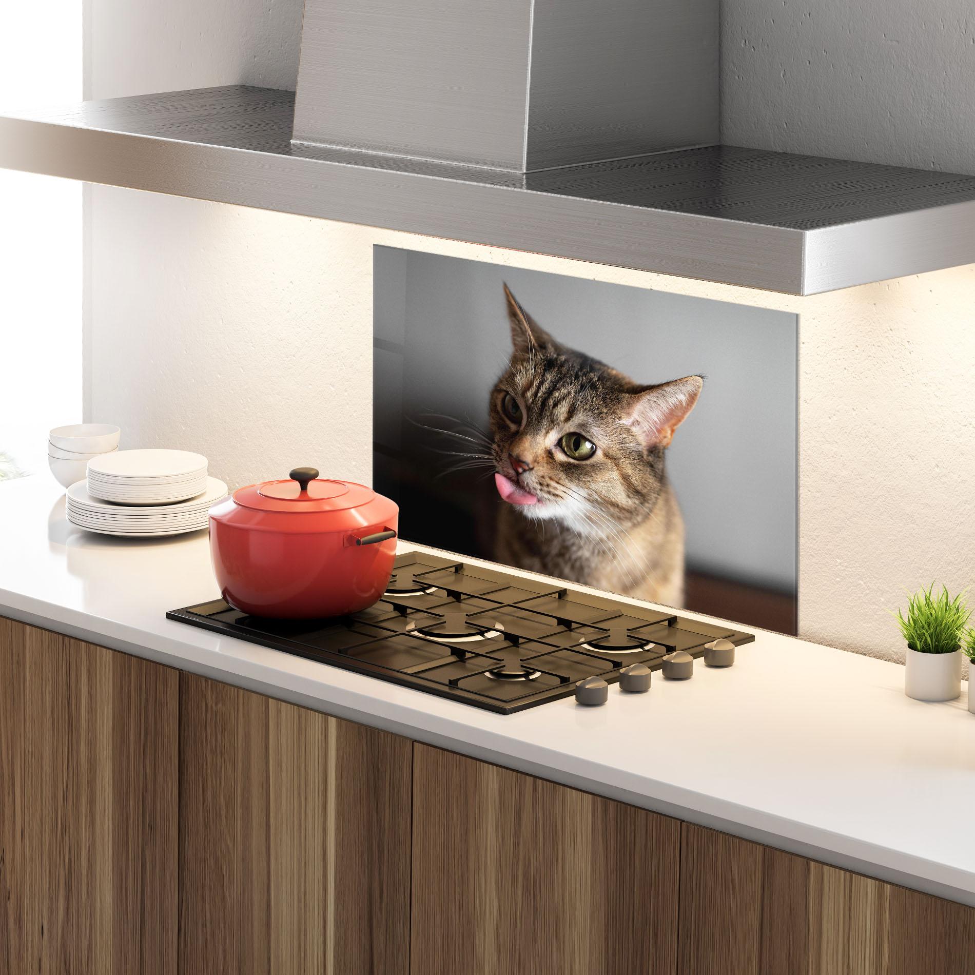 Panel Szklany do Kuchni Brown Green Eyes Cat mockup 4