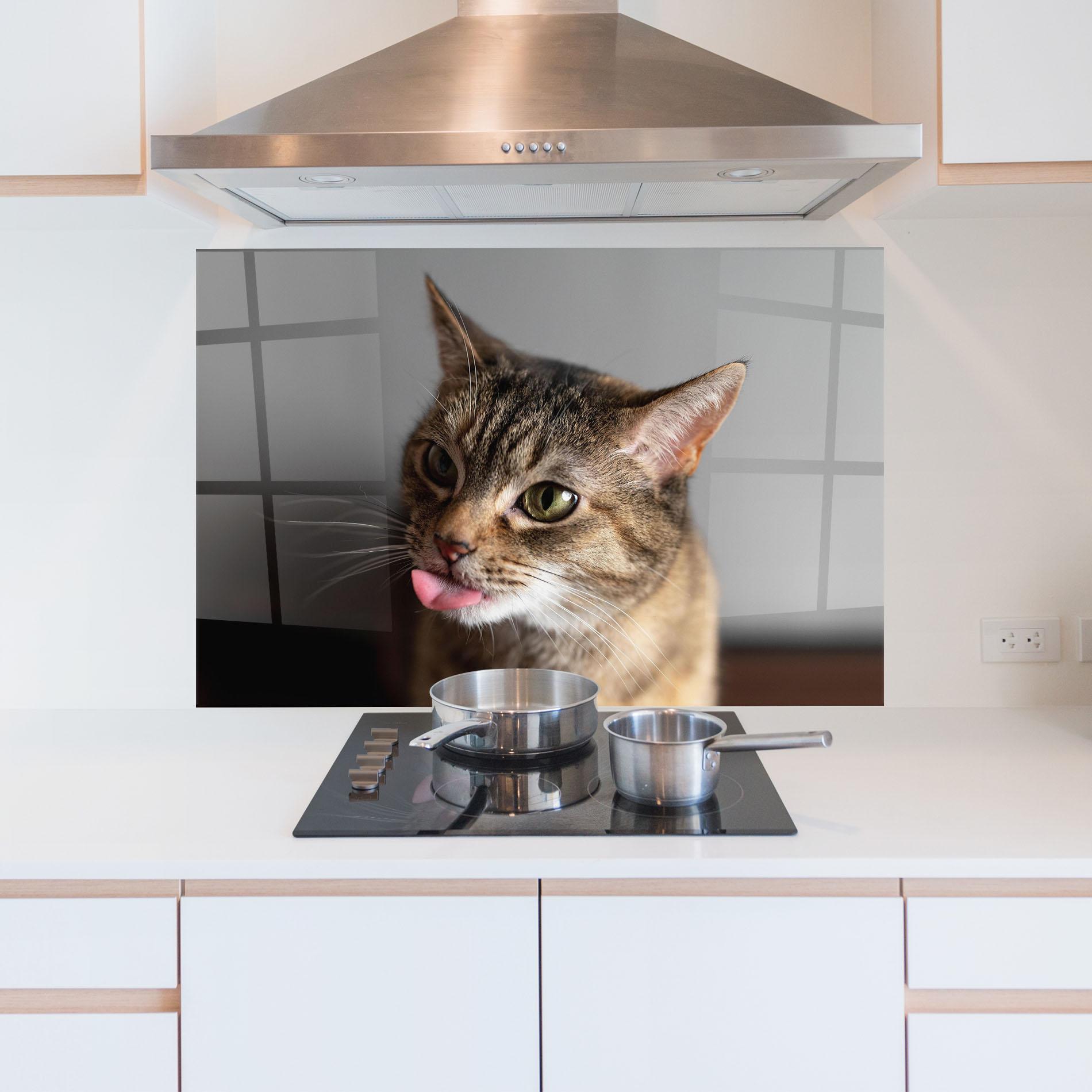 Panel Szklany do Kuchni Brown Green Eyes Cat mockup 5