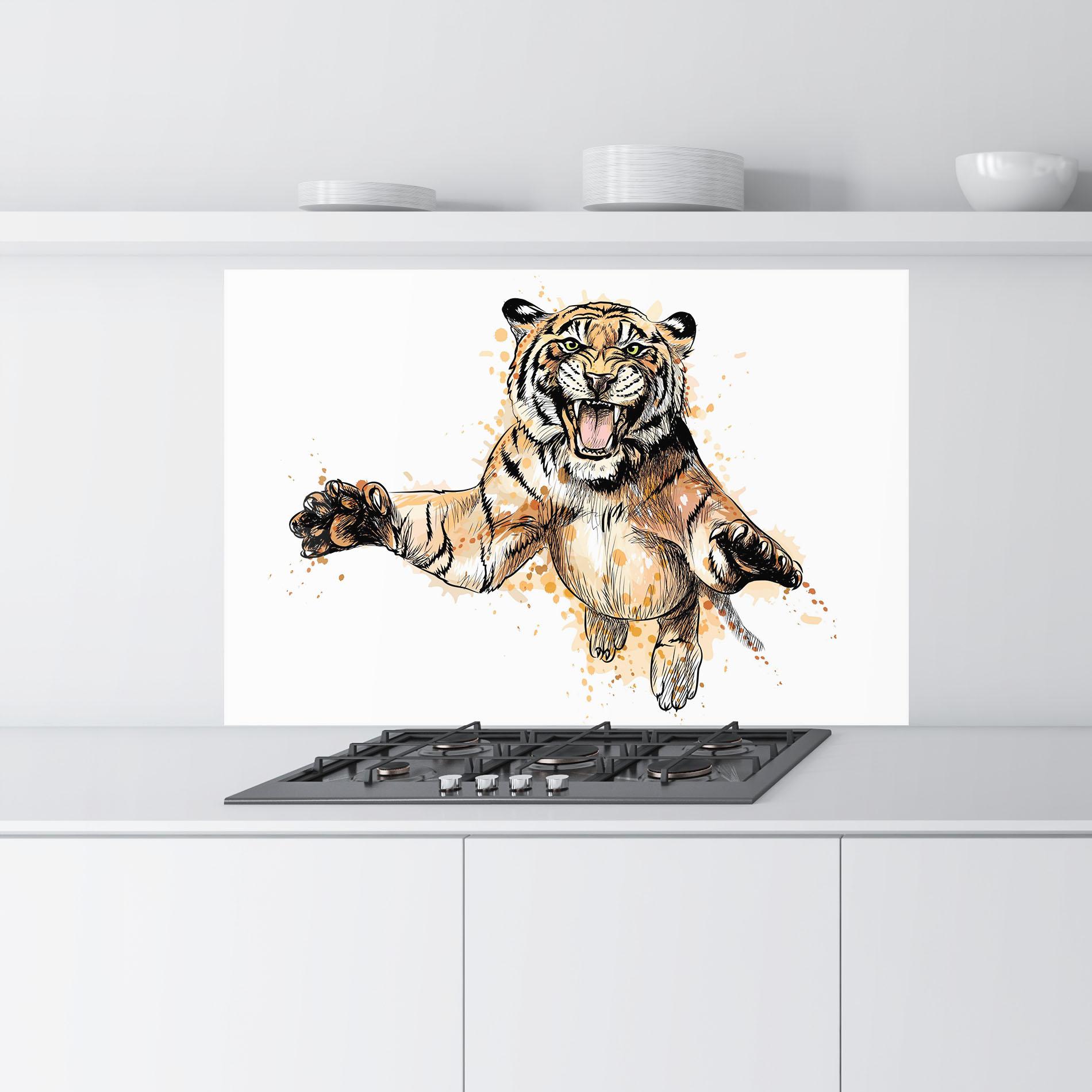 Panel Szklany do Kuchni Tiger Jump mockup 9