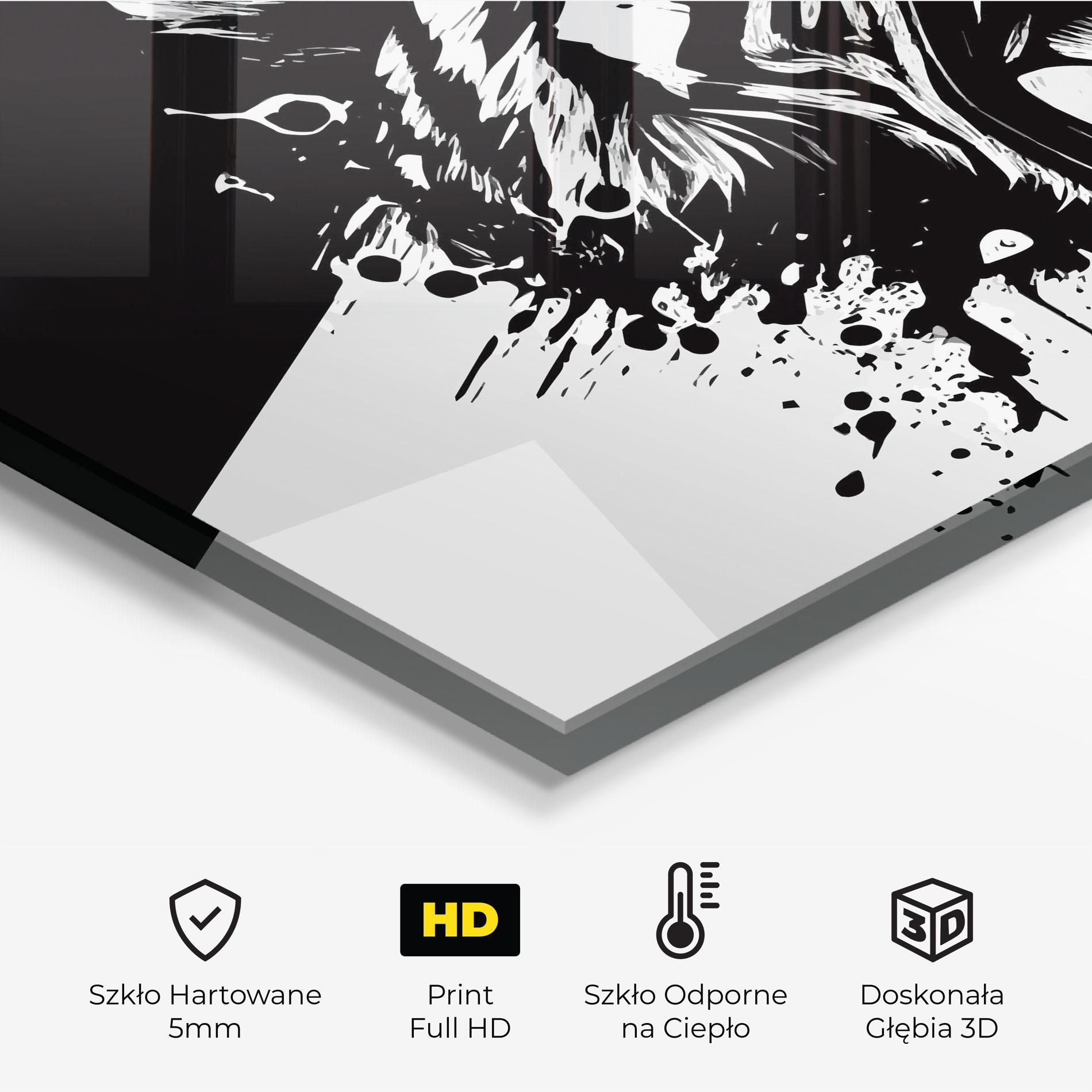 Panel Szklany do Kuchni Black Grey Tiger mockup 2