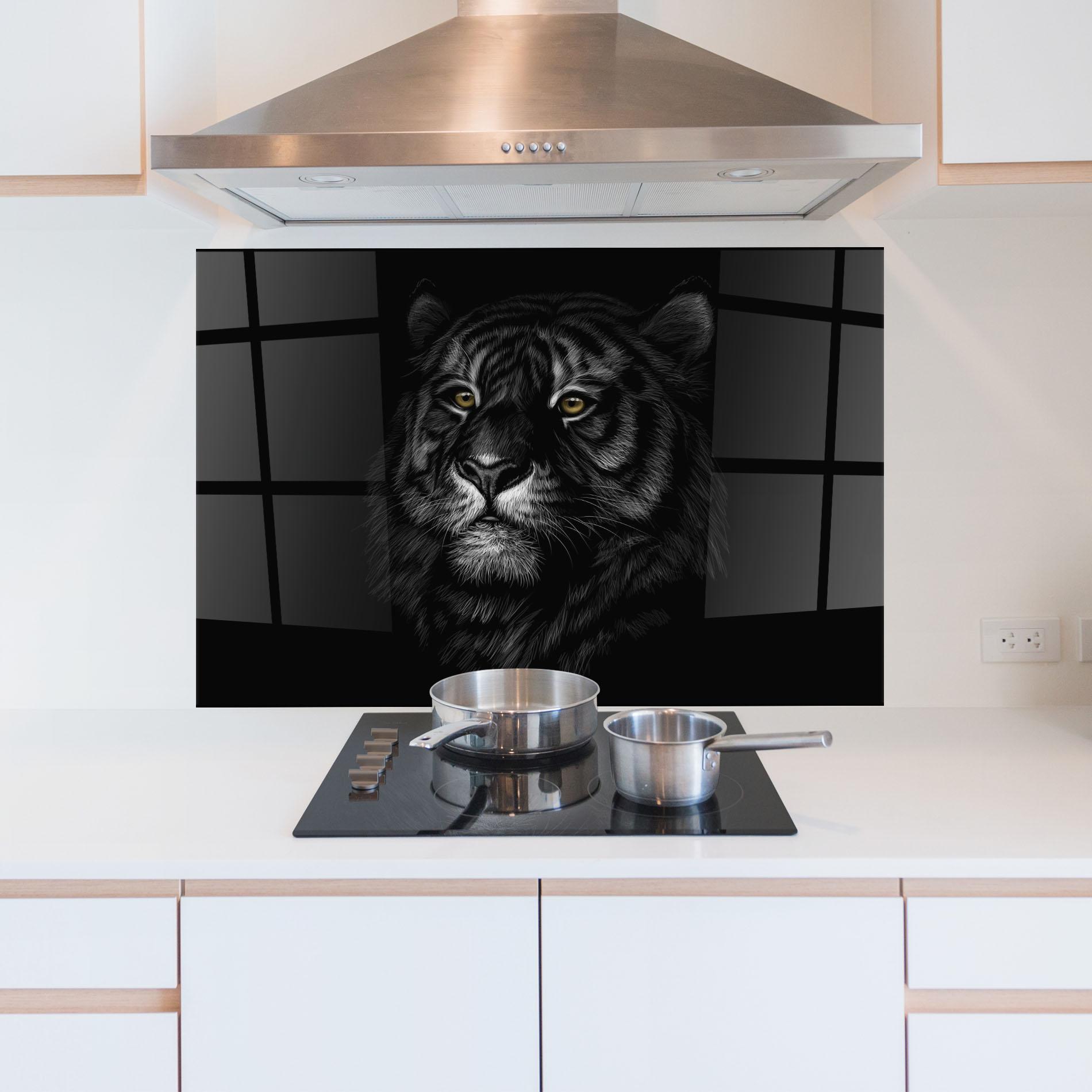 Panel Szklany do Kuchni Shadow Tiger mockup 5