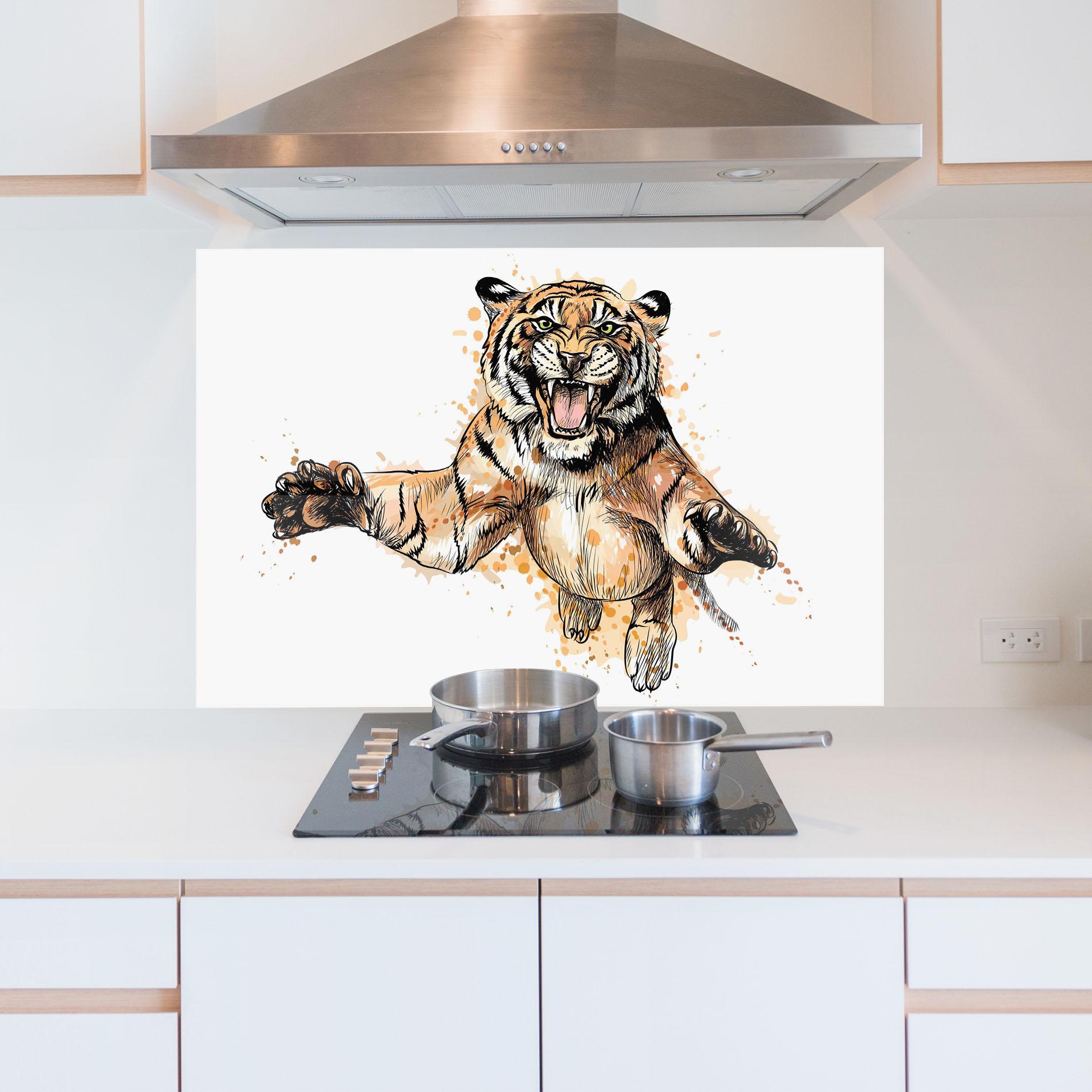 Panel Szklany do Kuchni Tiger Jump mockup 5