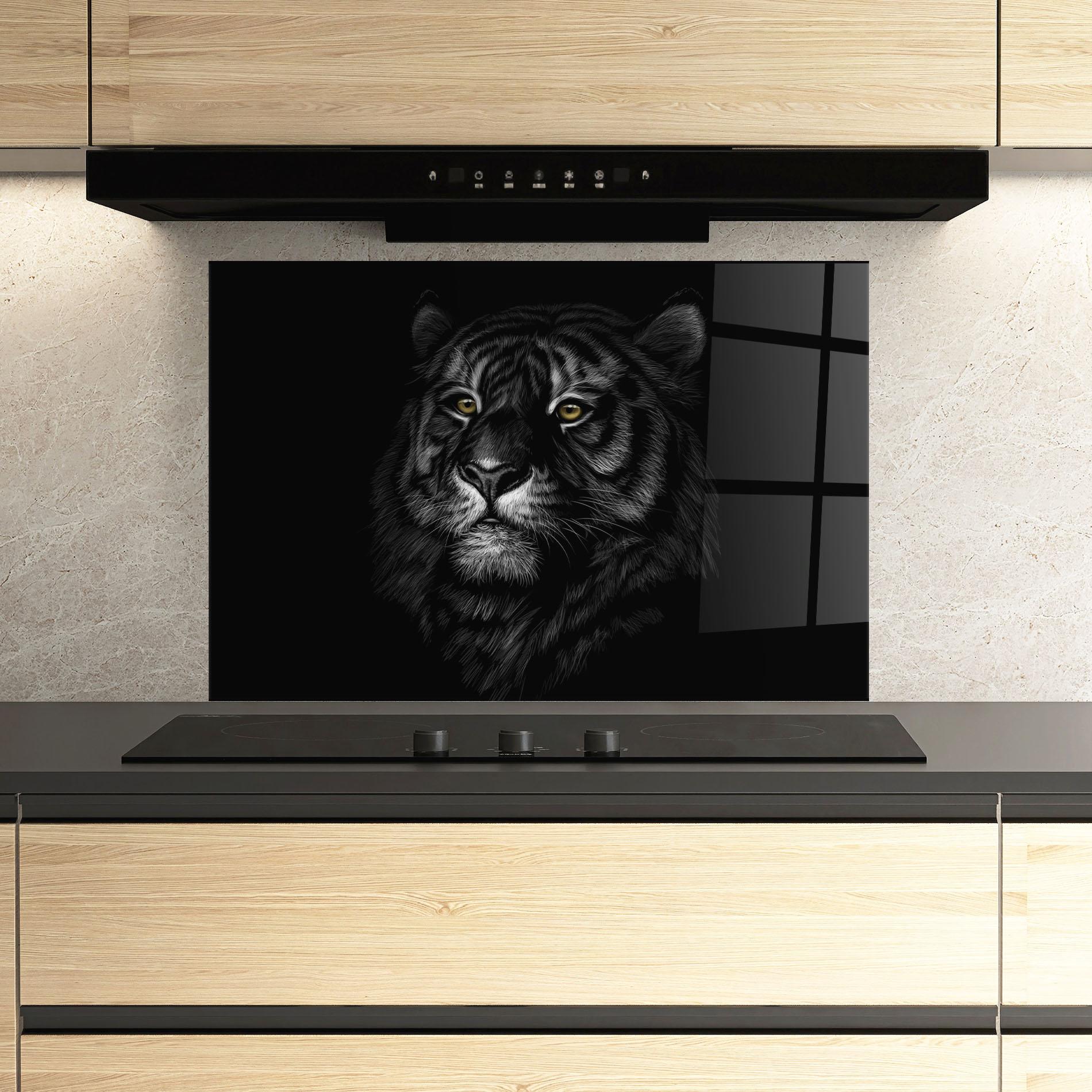 Panel Szklany do Kuchni Shadow Tiger mockup 3