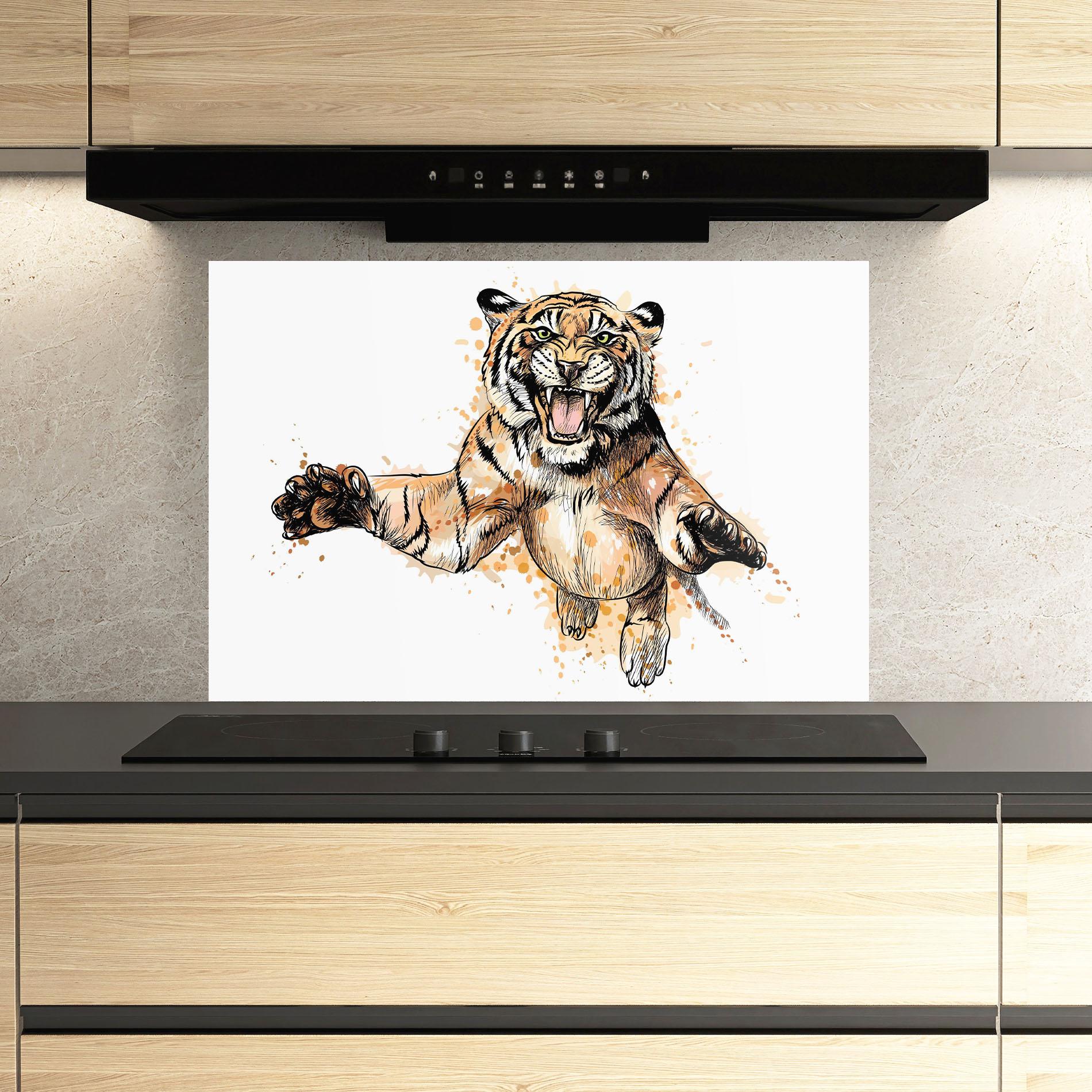 Panel Szklany do Kuchni Tiger Jump mockup 3