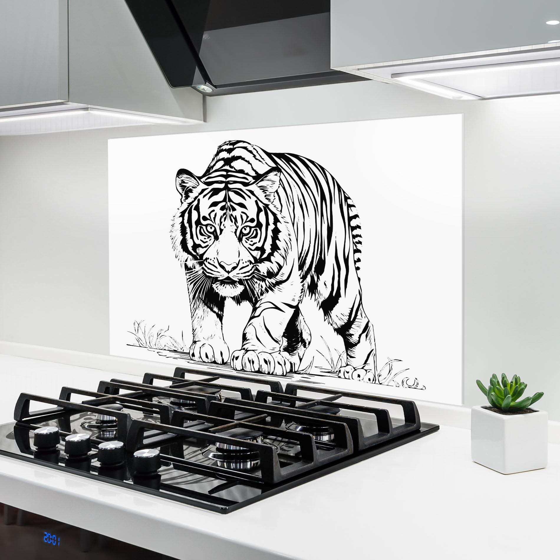 Panel Szklany do Kuchni Silent Tiger mockup 6