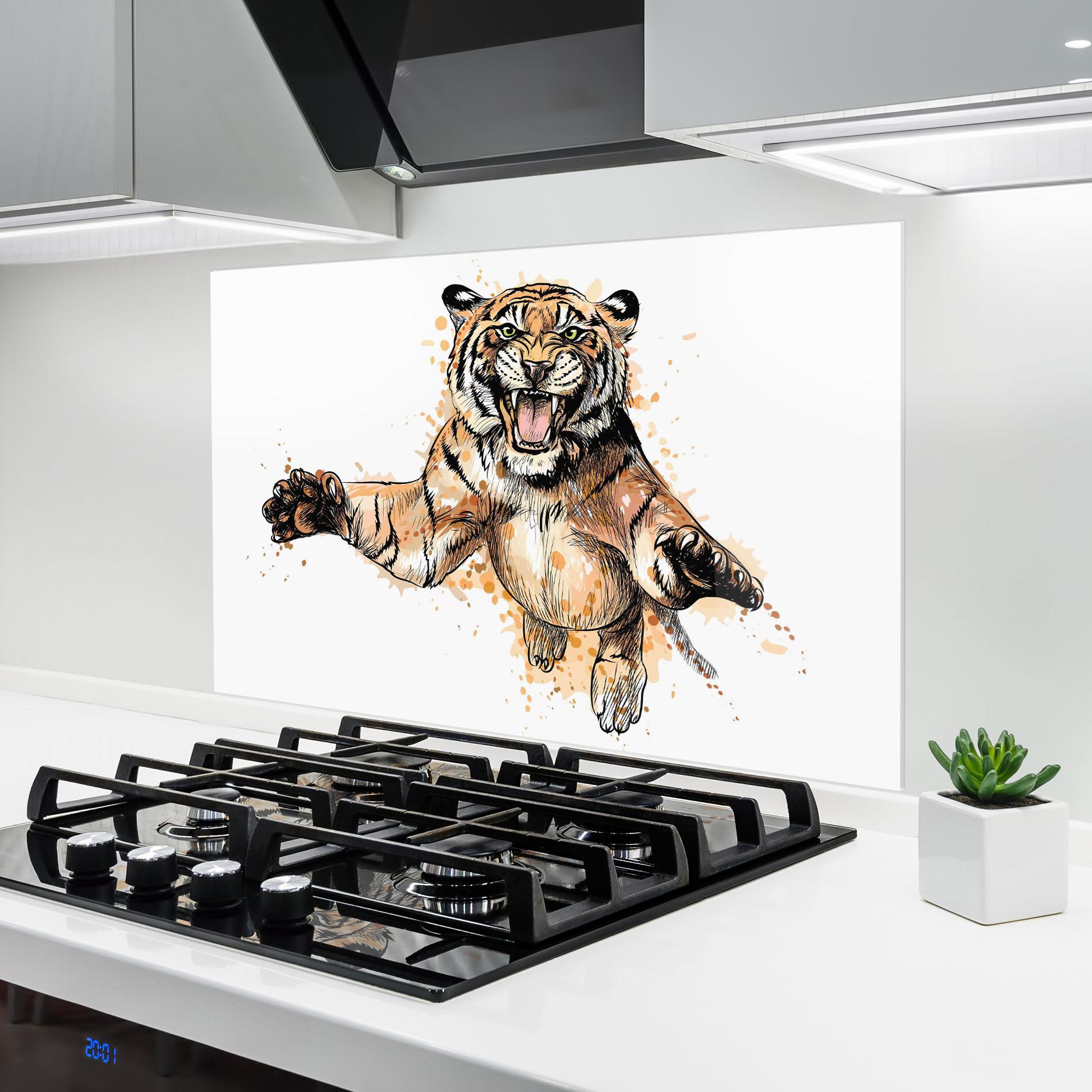 Panel Szklany do Kuchni Tiger Jump mockup 6