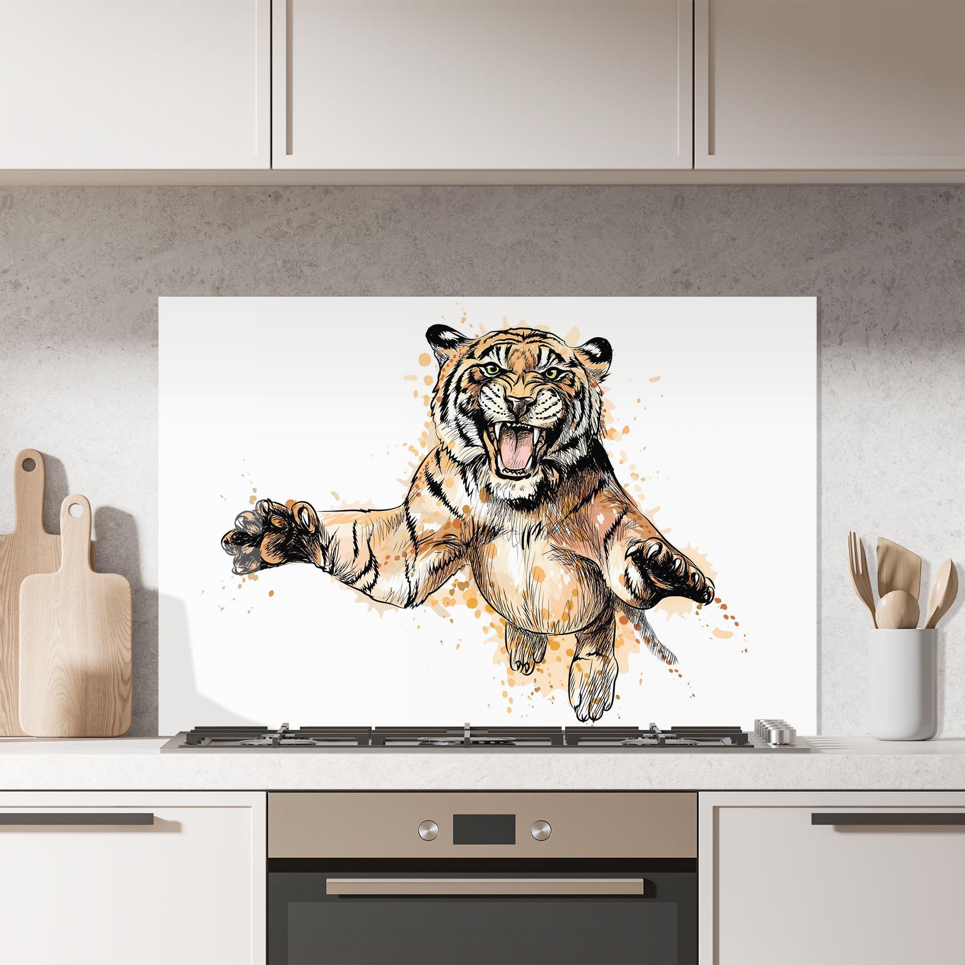 Panel Szklany do Kuchni Tiger Jump mockup 7