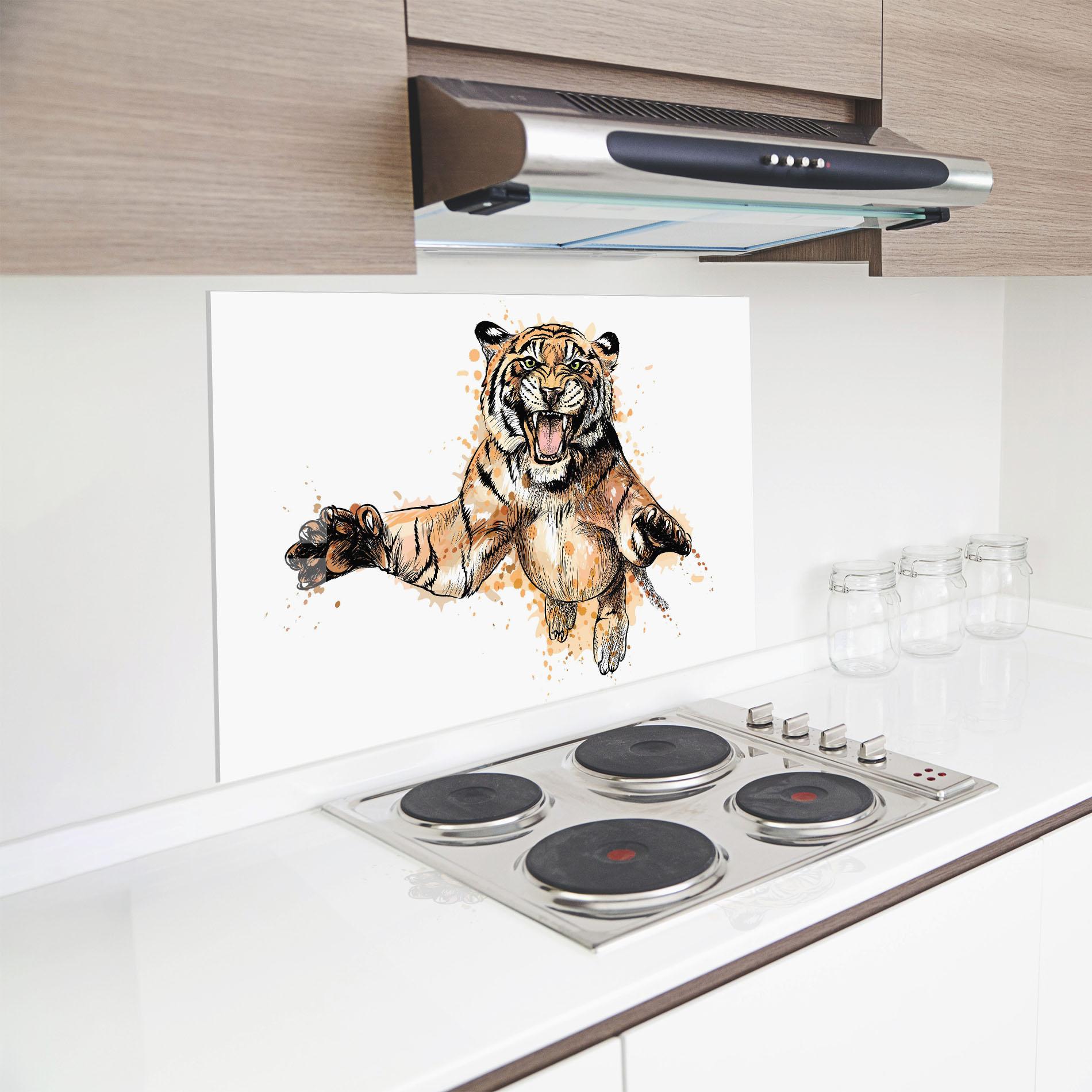 Panel Szklany do Kuchni Tiger Jump mockup 8