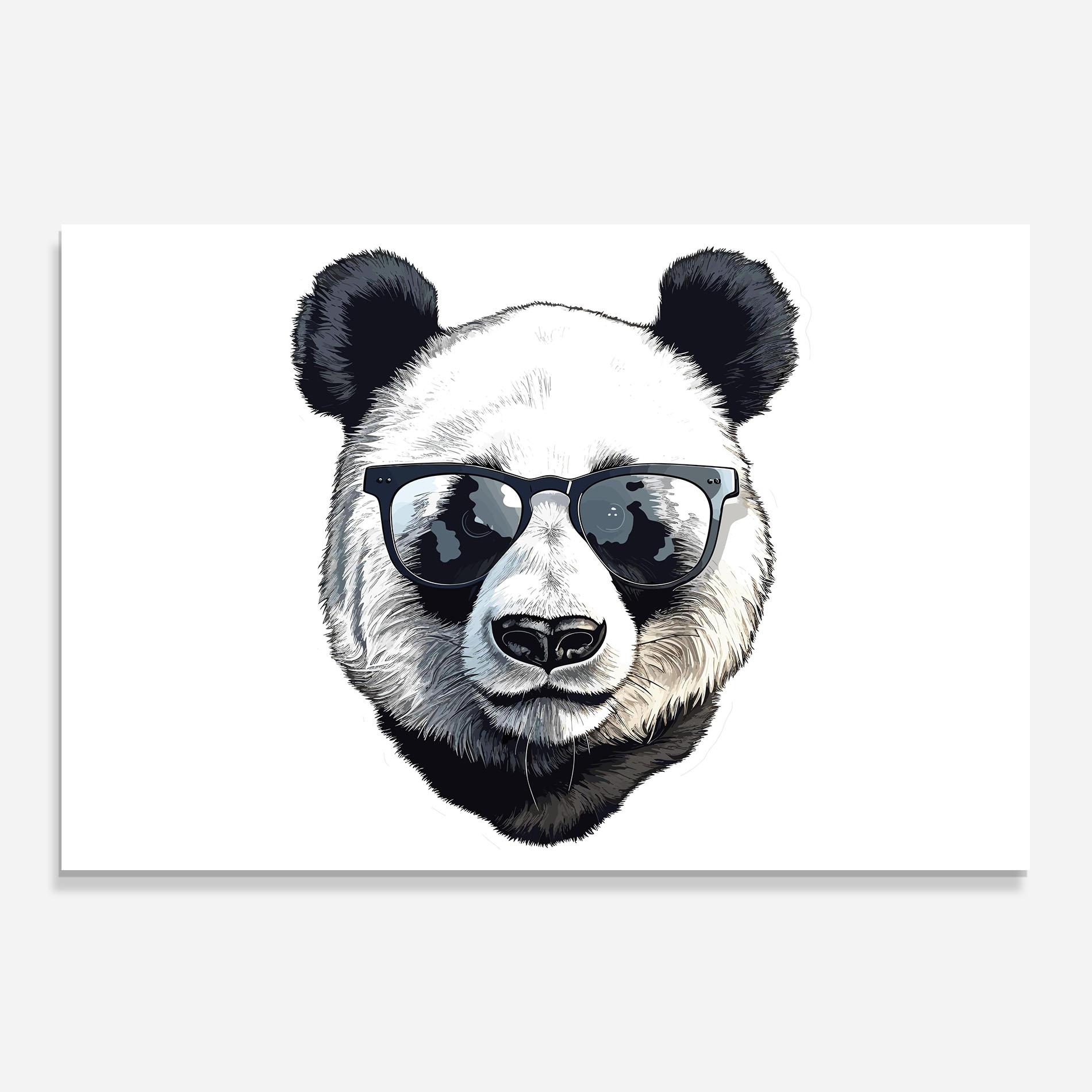 Panel Szklany do Kuchni Cute Glasses Panda mockup 0