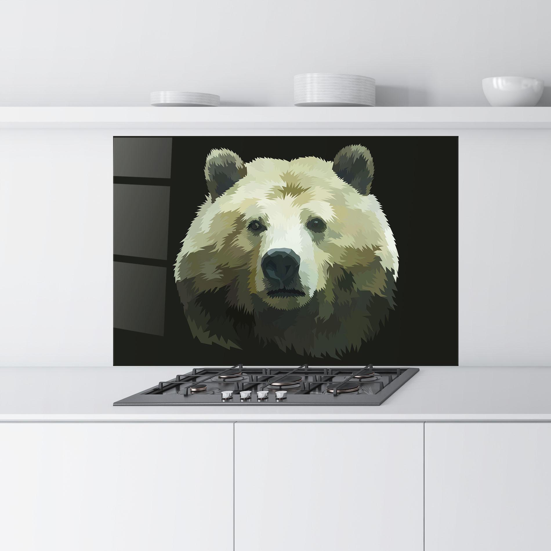 Panel Szklany do Kuchni Brown Bear Head mockup 9