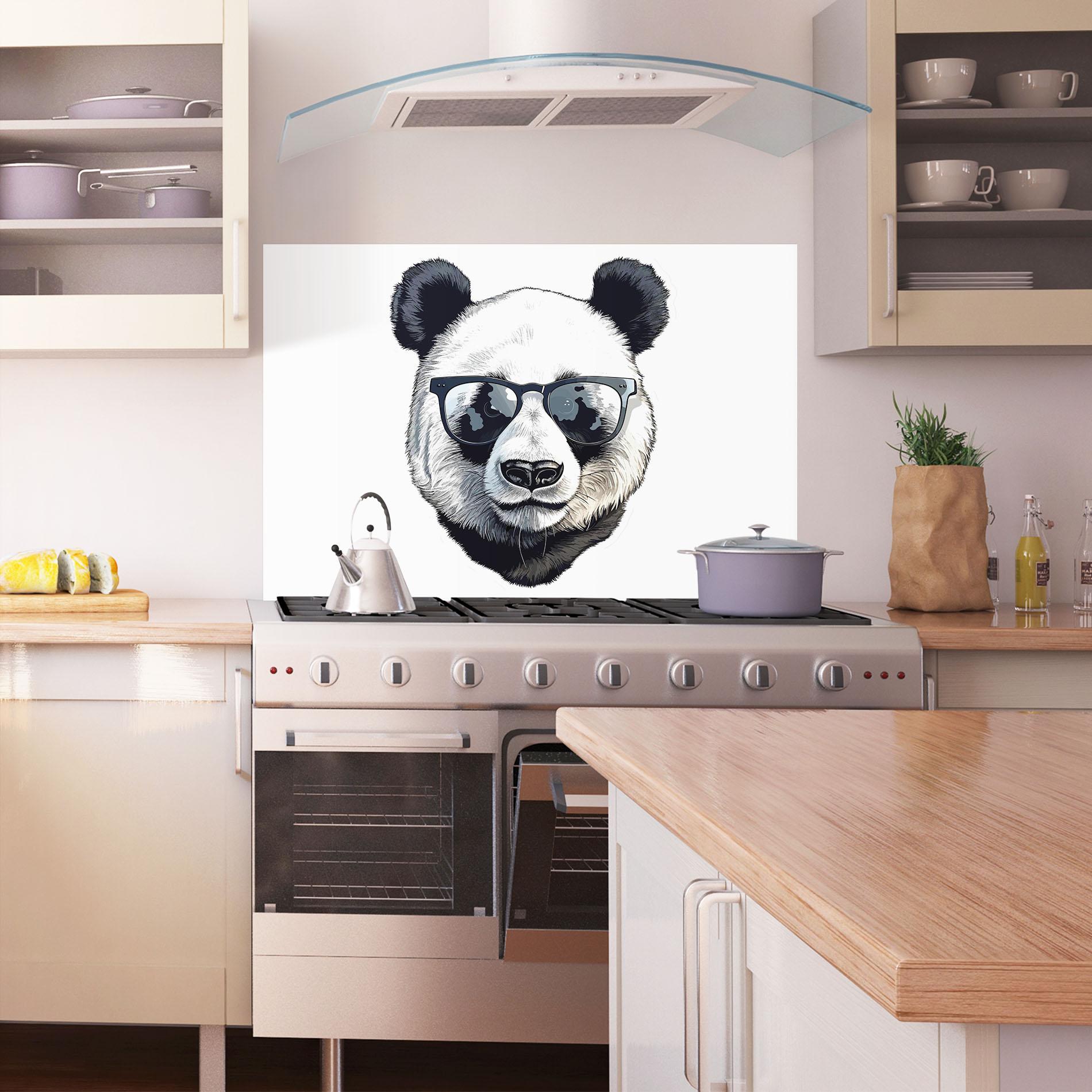 Panel Szklany do Kuchni Cute Glasses Panda mockup 1