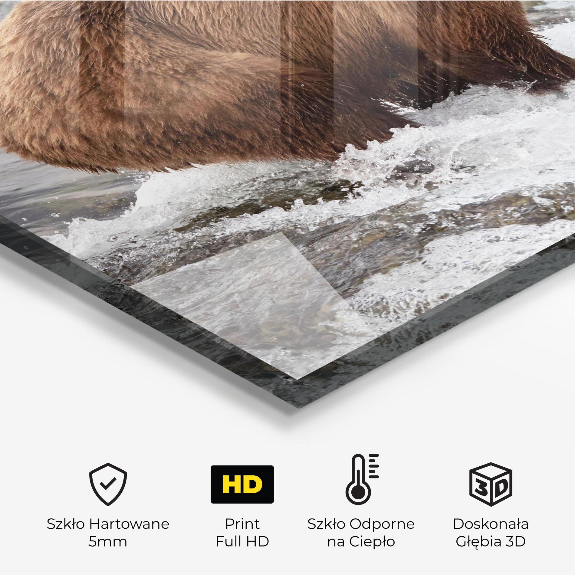 Panel Szklany do Kuchni Bear Hunting mockup 2