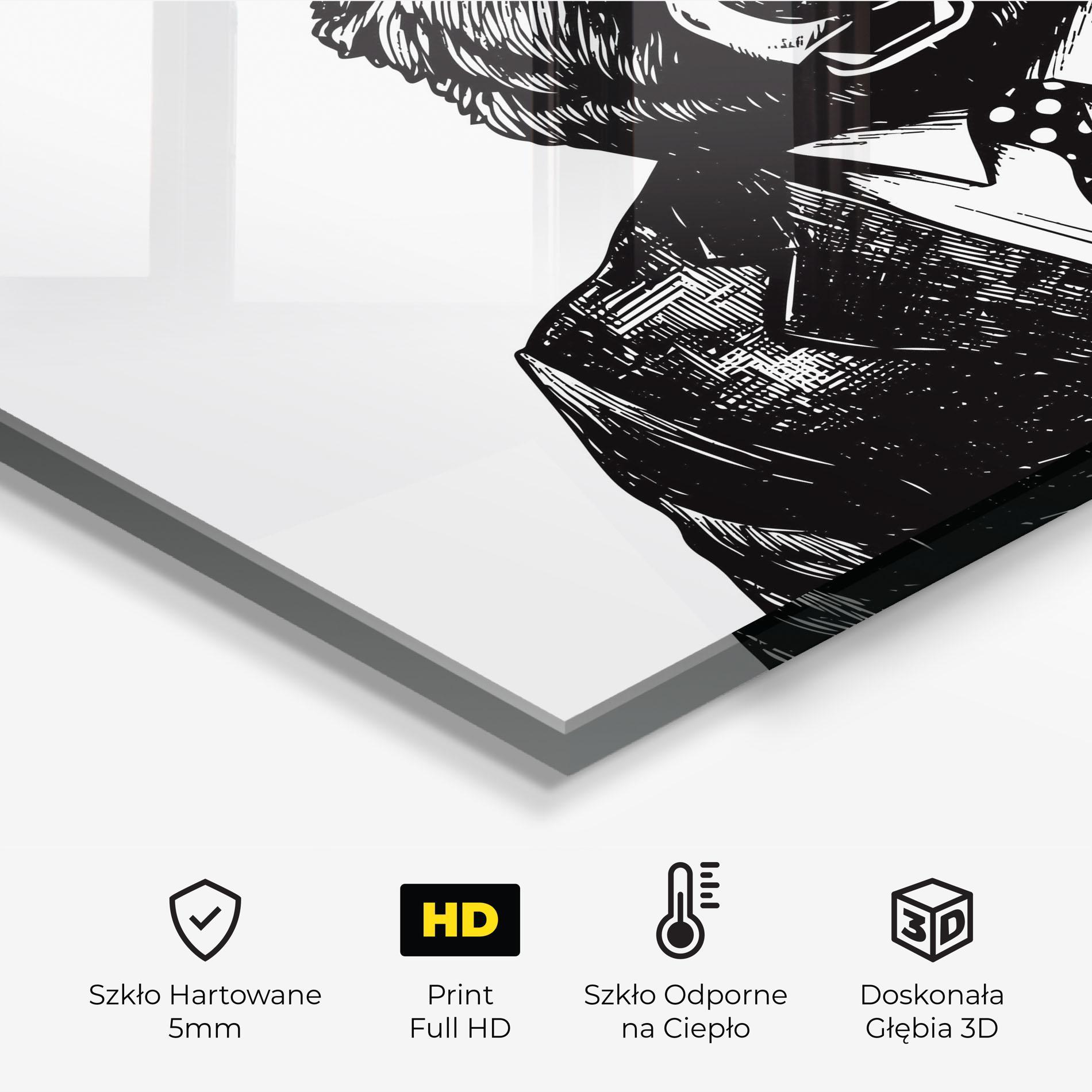 Panel Szklany do Kuchni Bear In Suit mockup 2