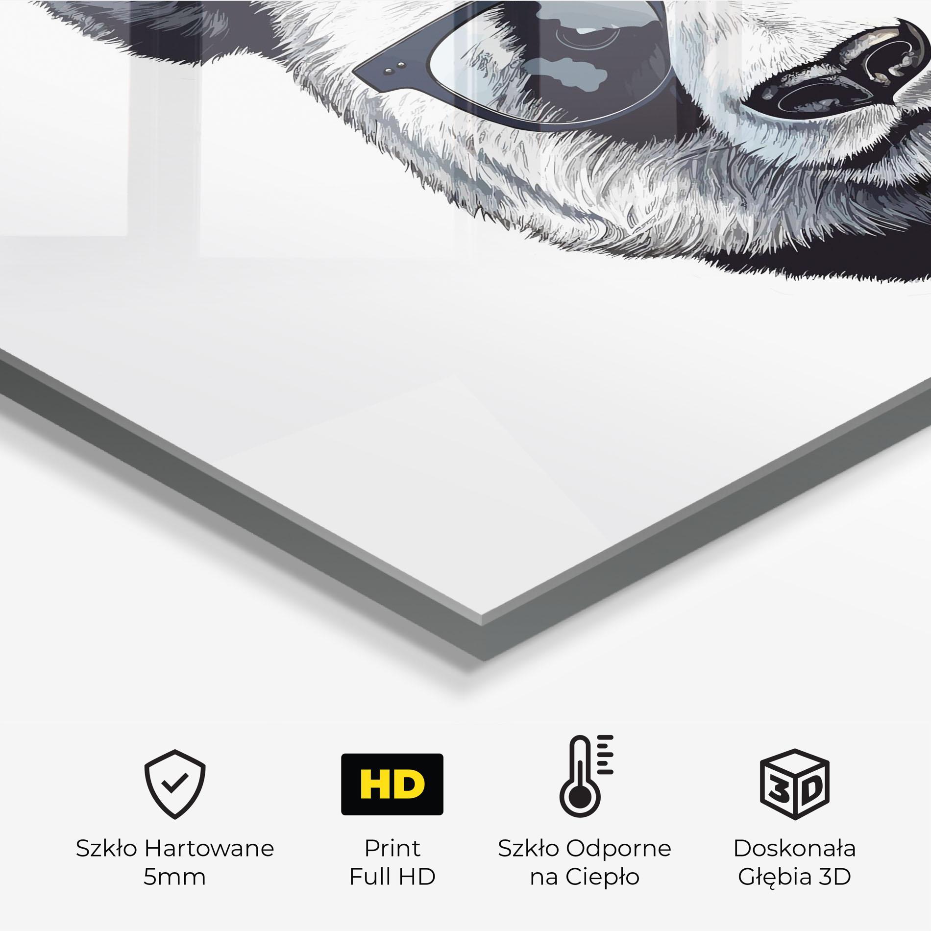Panel Szklany do Kuchni Cute Glasses Panda mockup 2