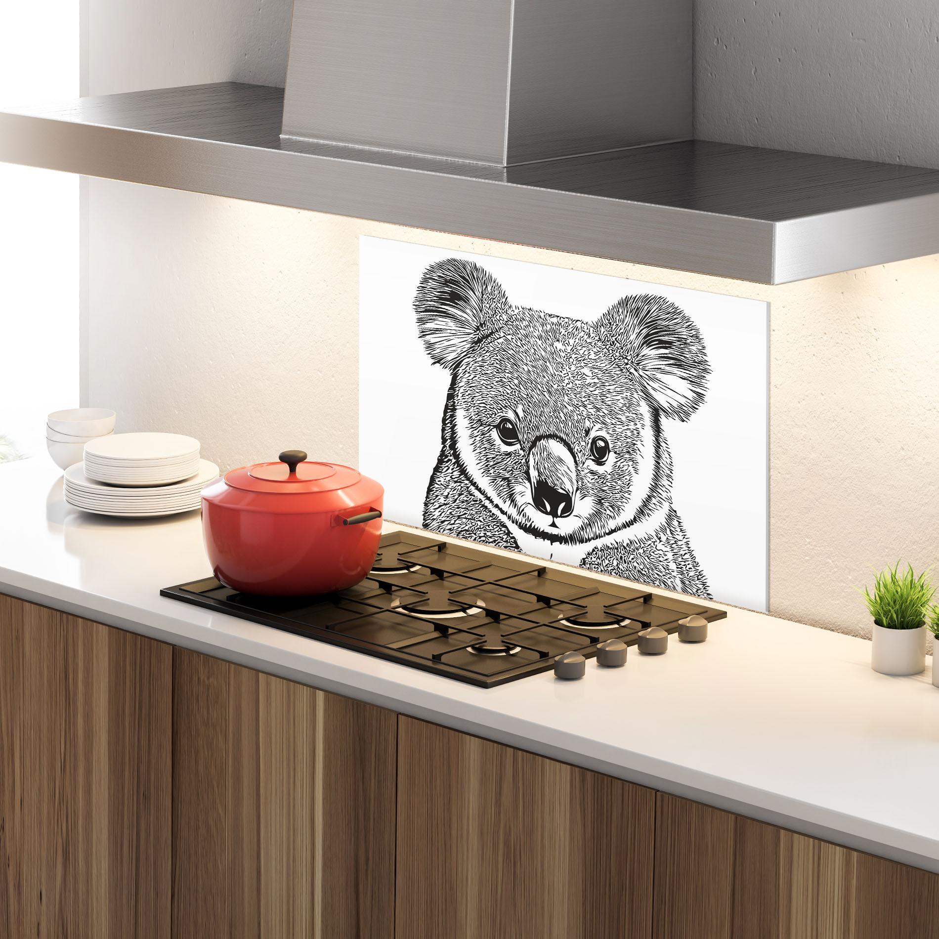 Panel Szklany do Kuchni Koala Line mockup 4