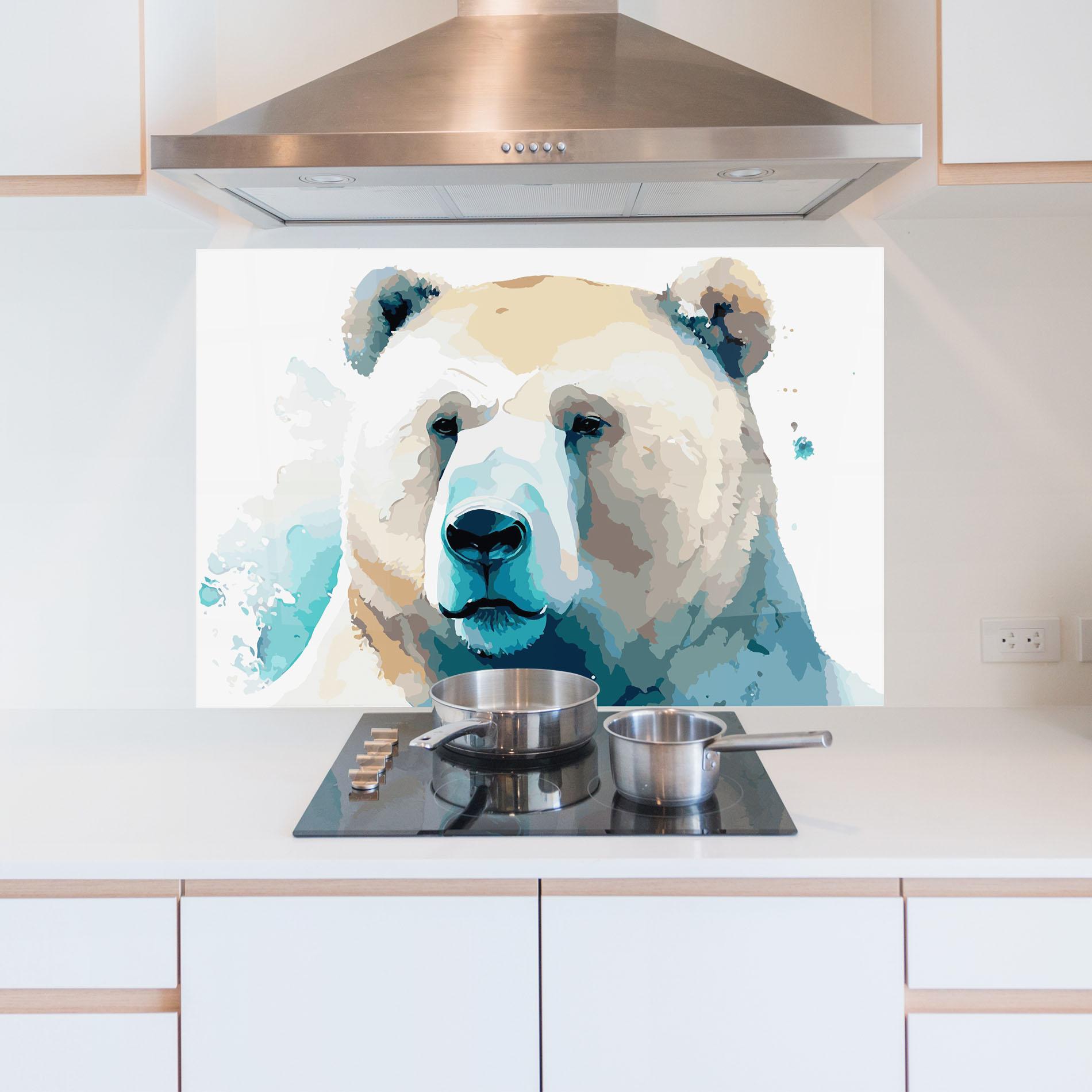 Panel Szklany do Kuchni Big Watercolor Bear mockup 5