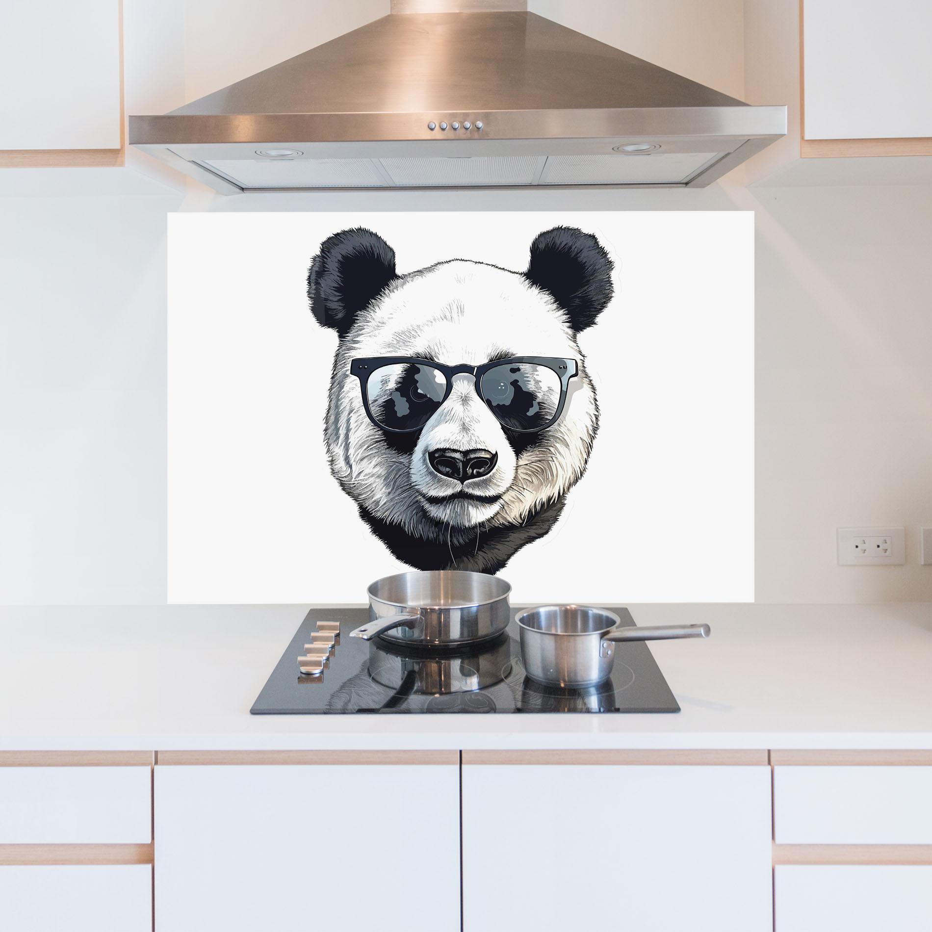 Panel Szklany do Kuchni Cute Glasses Panda mockup 5