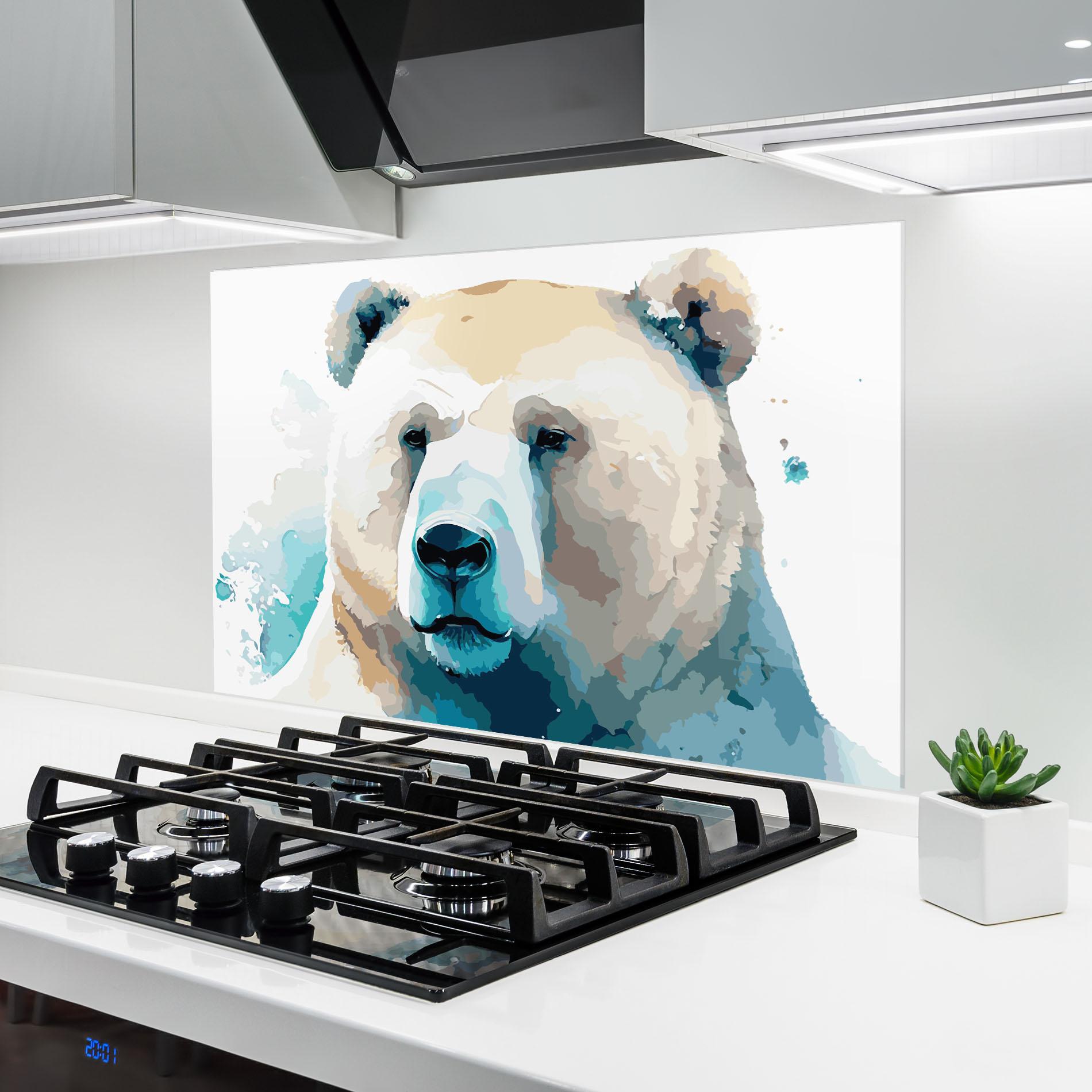 Panel Szklany do Kuchni Big Watercolor Bear mockup 6