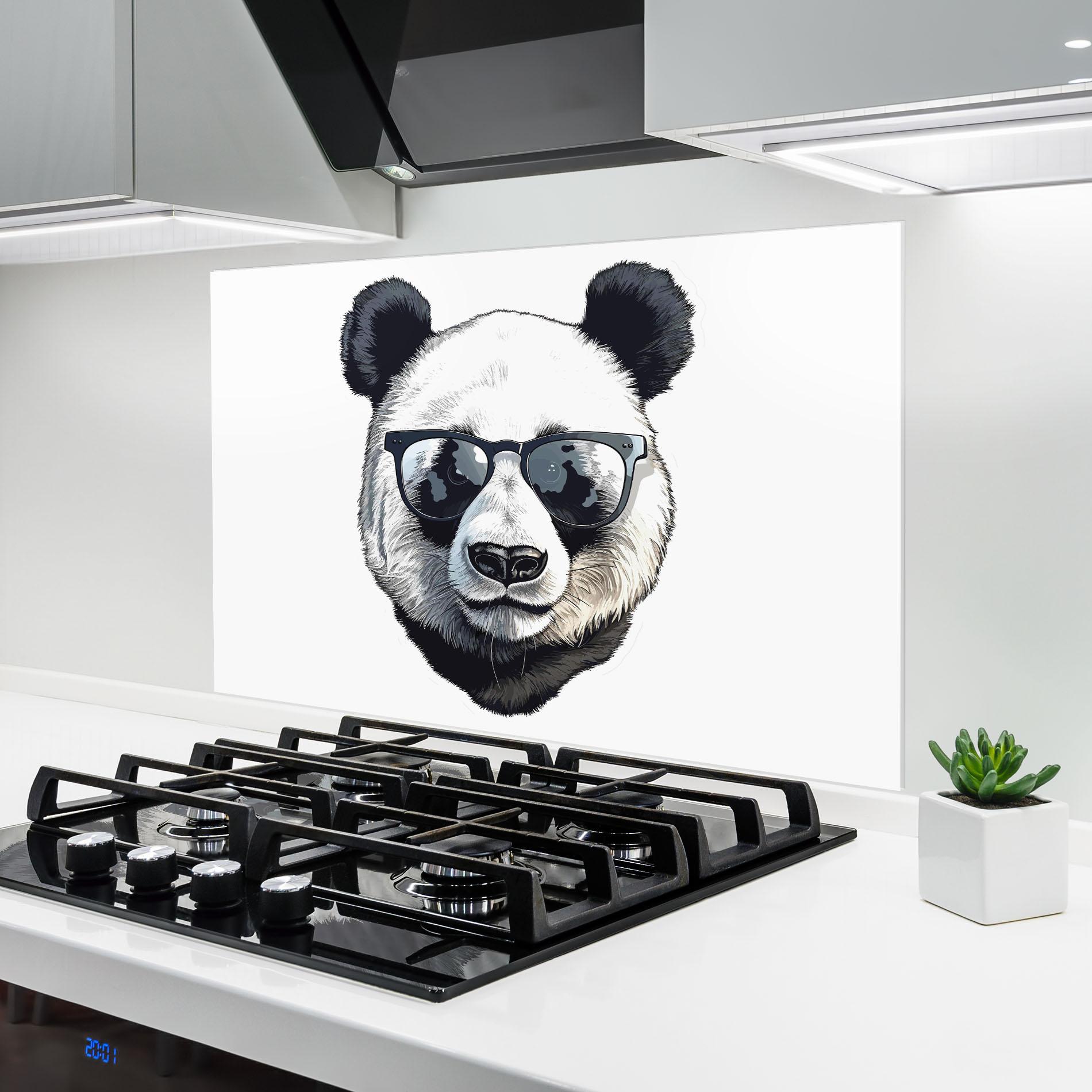 Panel Szklany do Kuchni Cute Glasses Panda mockup 6