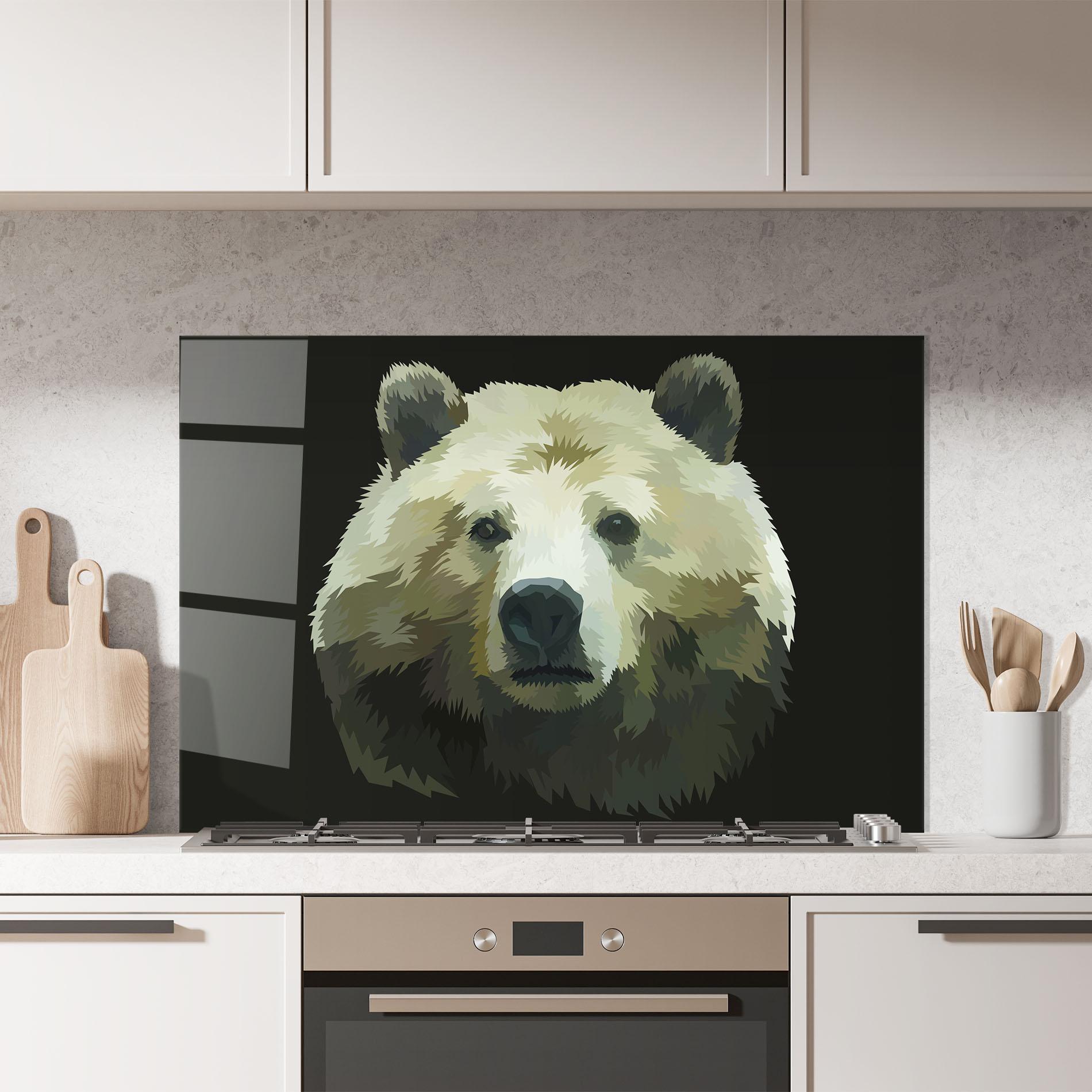 Panel Szklany do Kuchni Brown Bear Head mockup 7