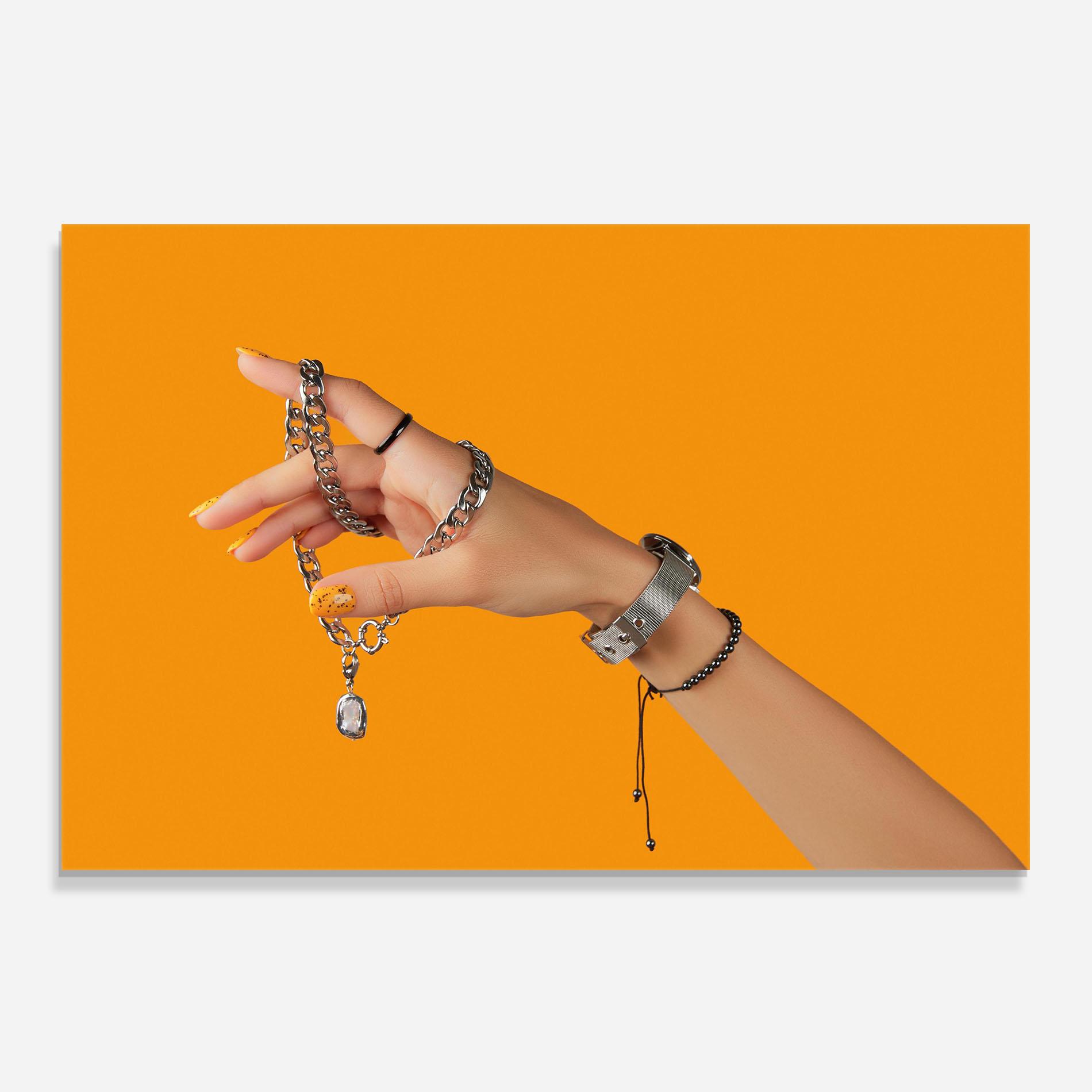 Panel Szklany do Kuchni Silver Accessory mockup 0