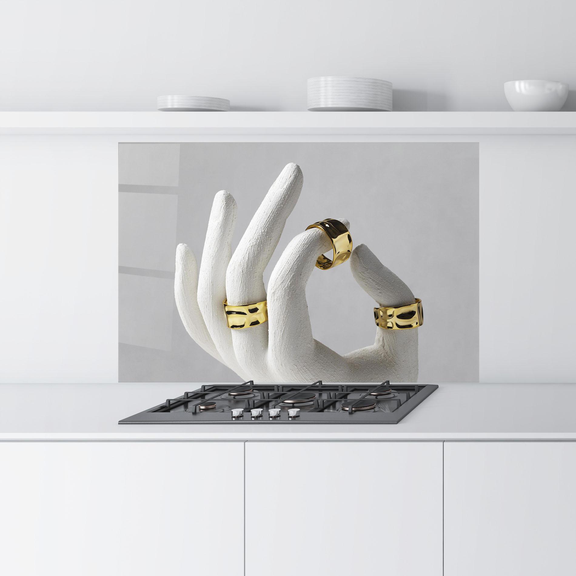 Panel Szklany do Kuchni Stand Display Rings mockup 9