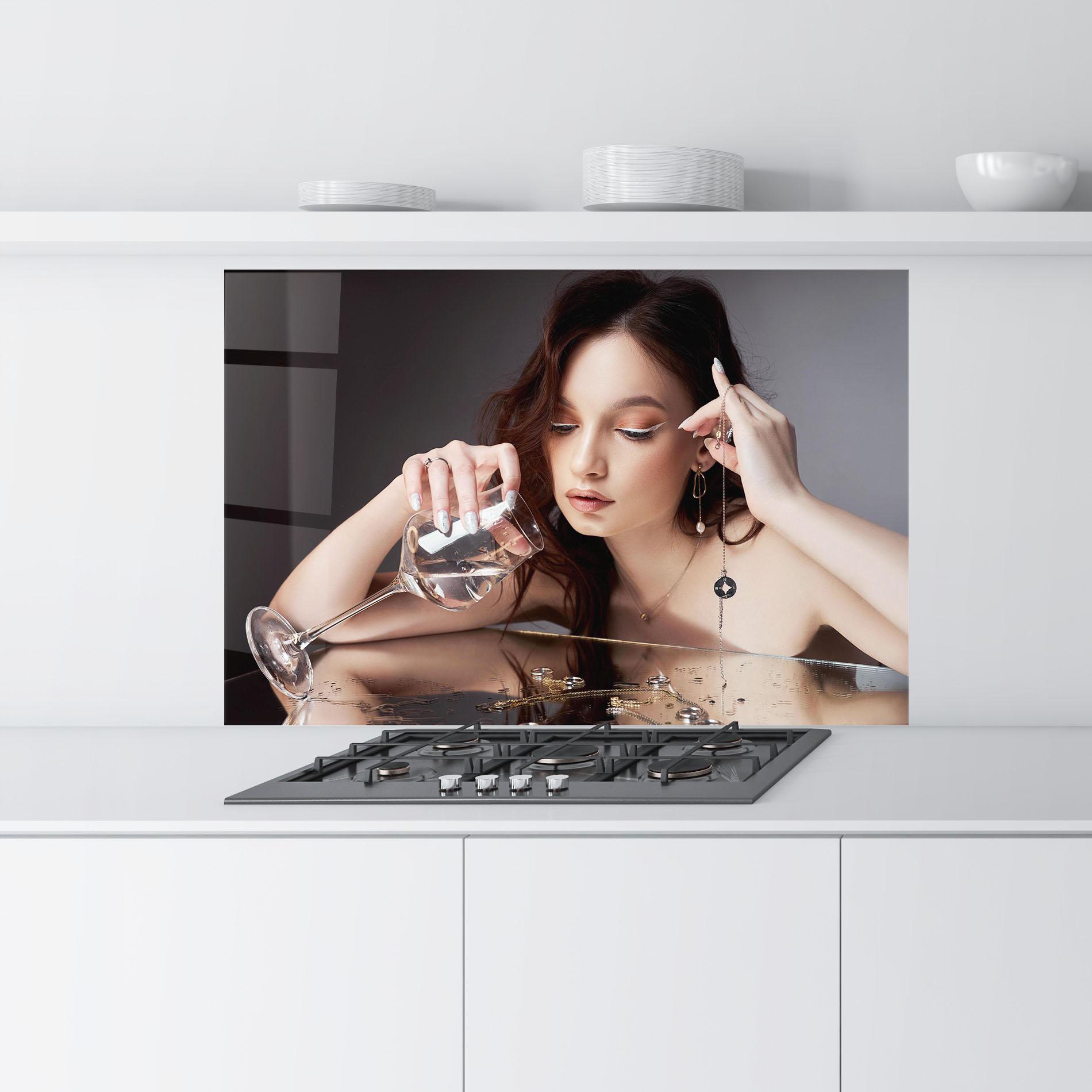 Panel Szklany do Kuchni Wet Rings mockup 9