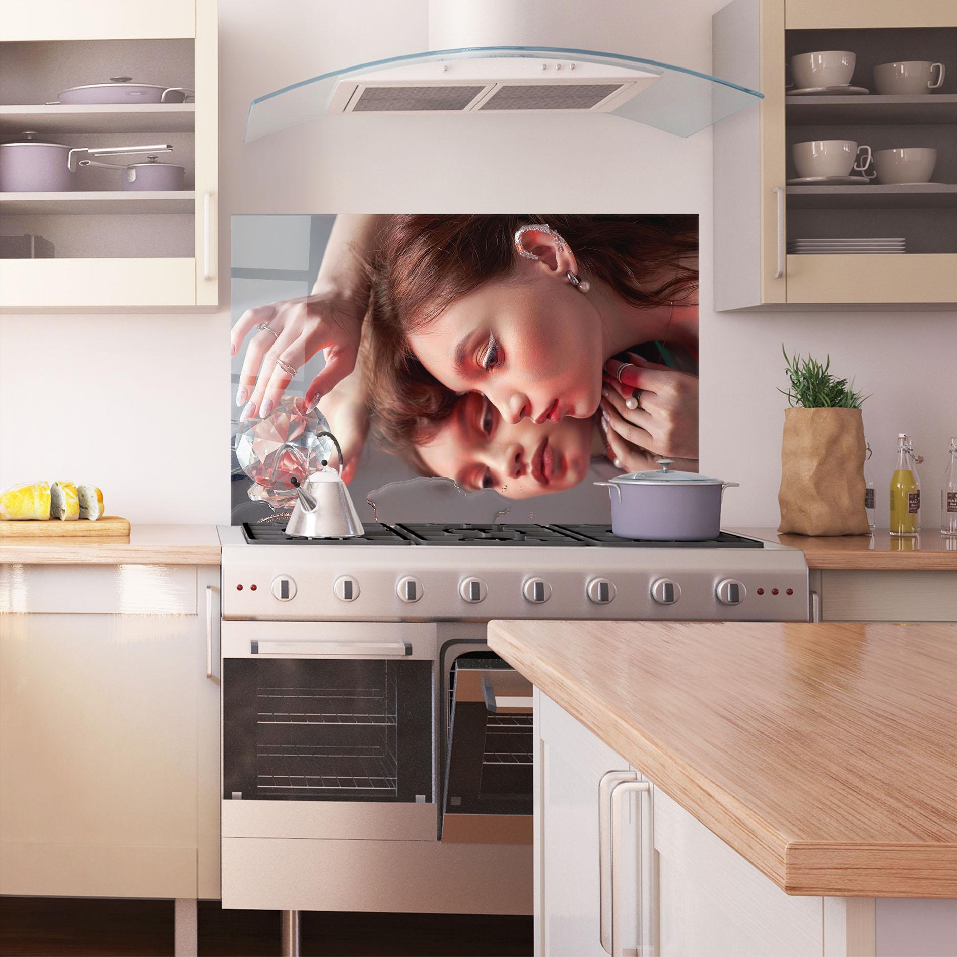 Panel Szklany do Kuchni Big Diamond Hand mockup 1