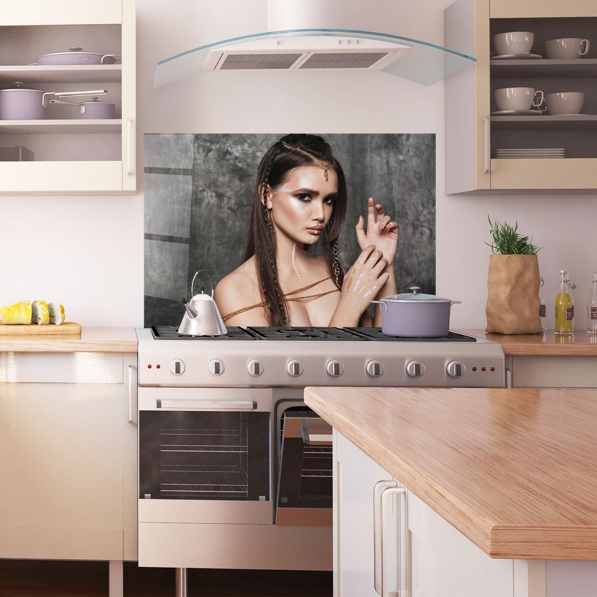 Panel Szklany do Kuchni Gold Hair Accessory mockup 1