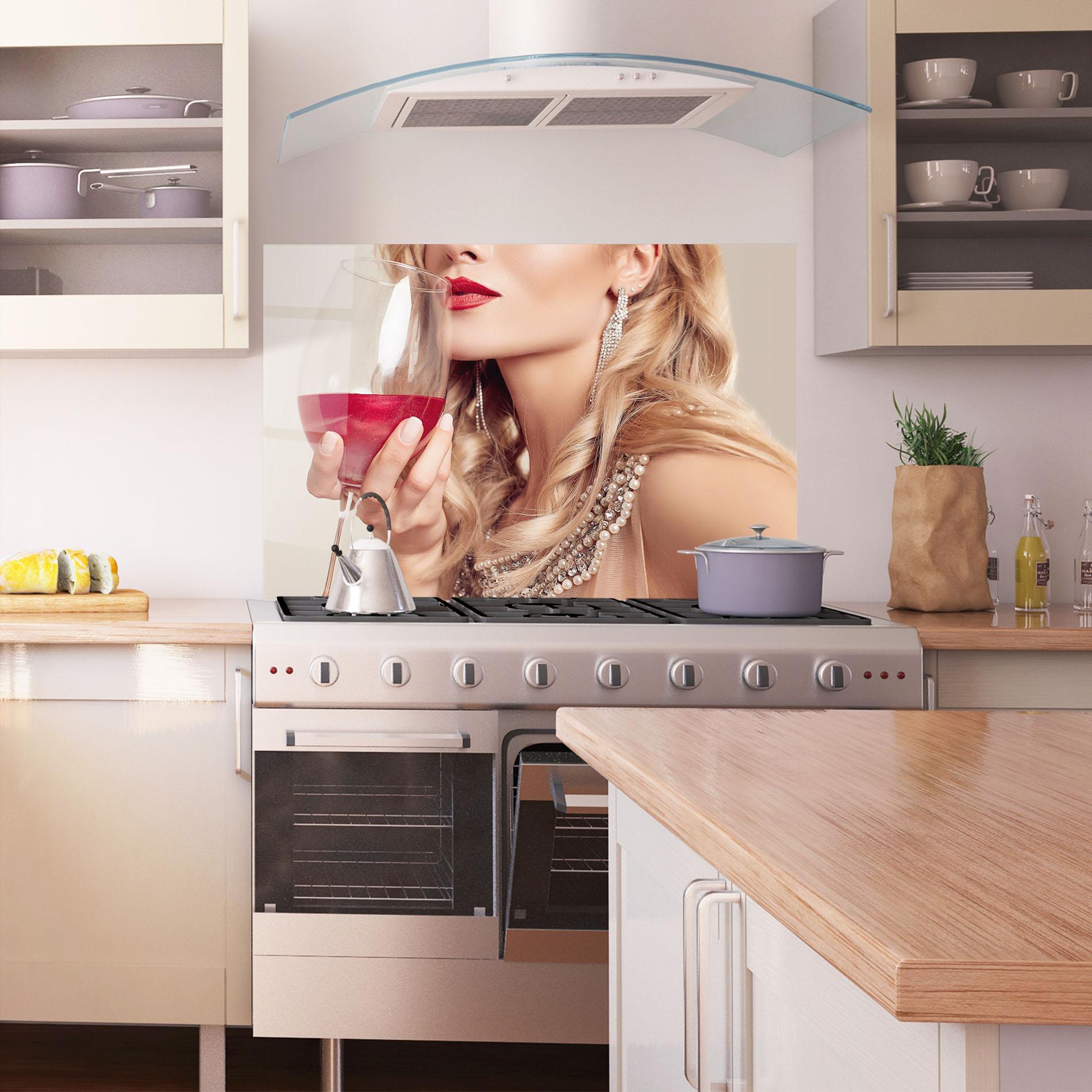 Panel Szklany do Kuchni Pretty Accessory And Wine mockup 1