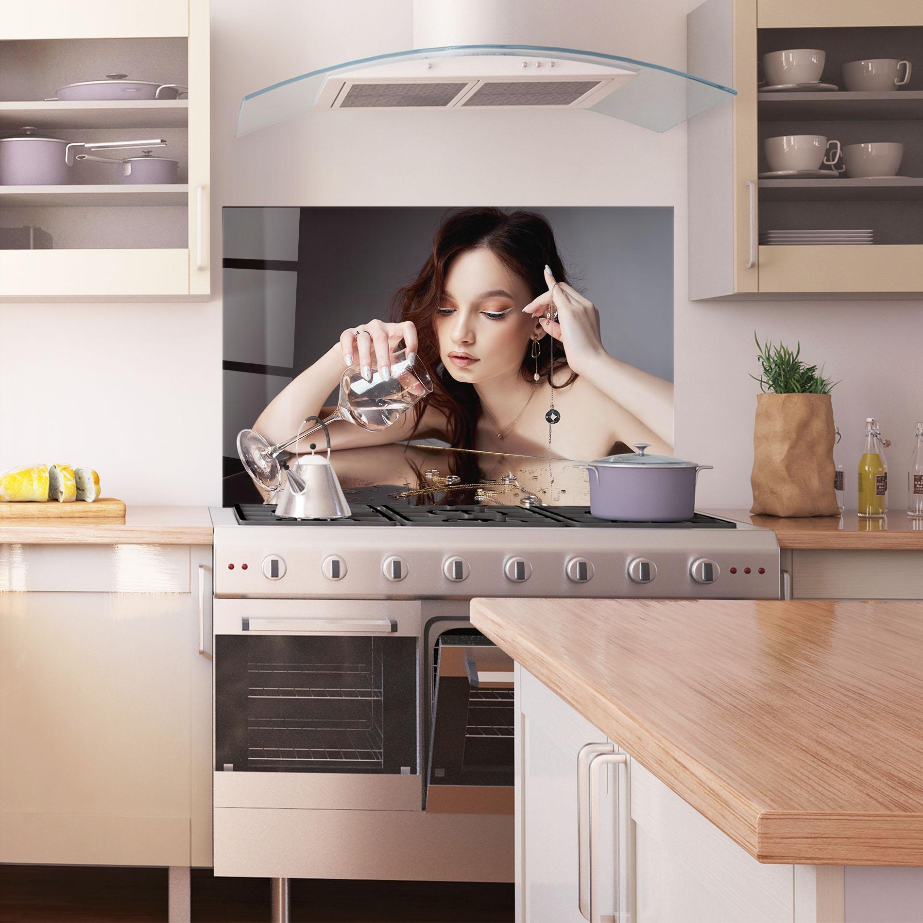 Panel Szklany do Kuchni Wet Rings mockup 1