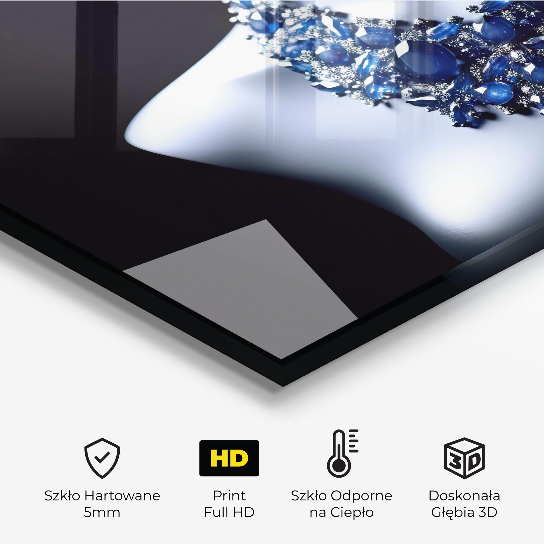 Panel Szklany do Kuchni Blue Diamonds Necklace mockup 2