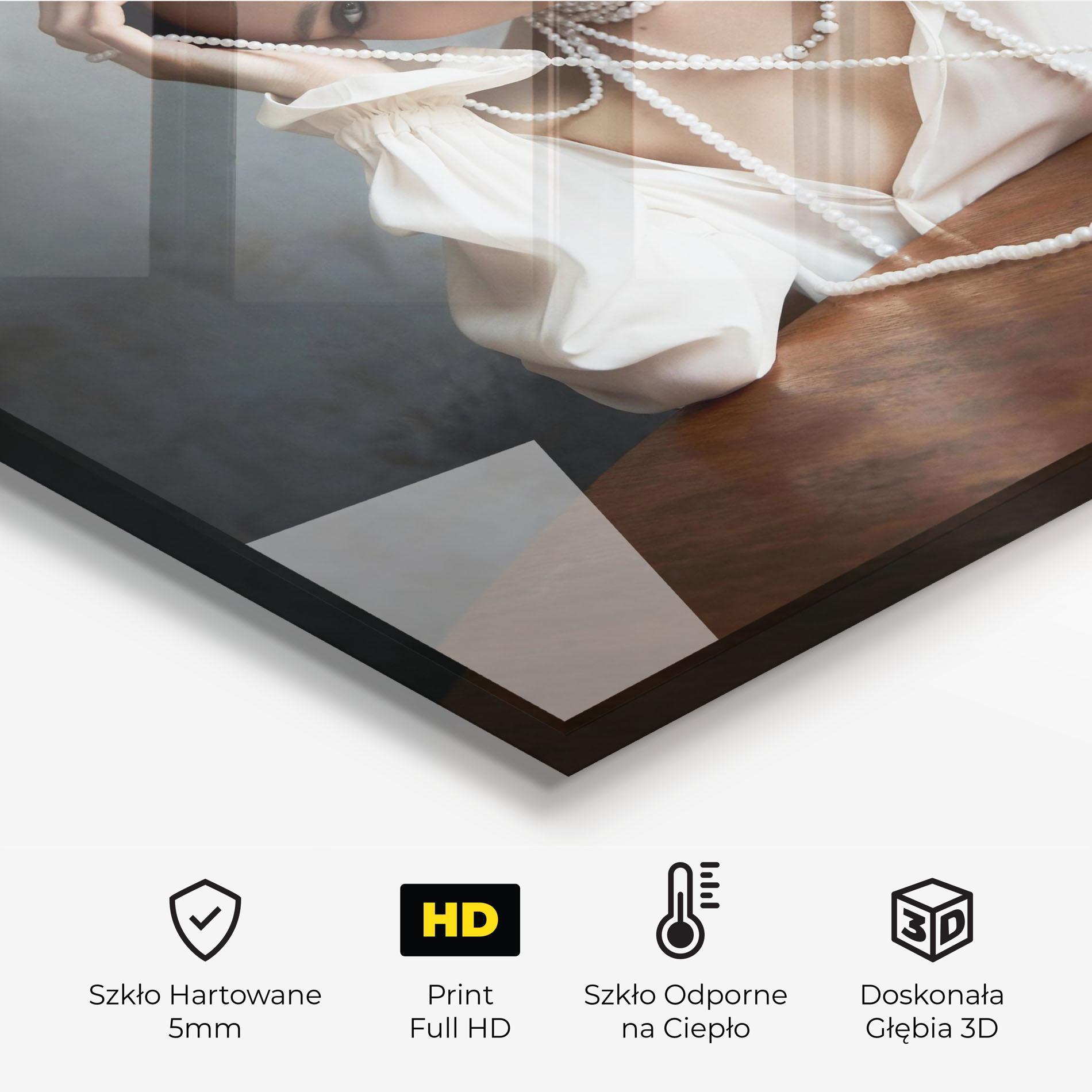 Panel Szklany do Kuchni White Pearl Beads mockup 2