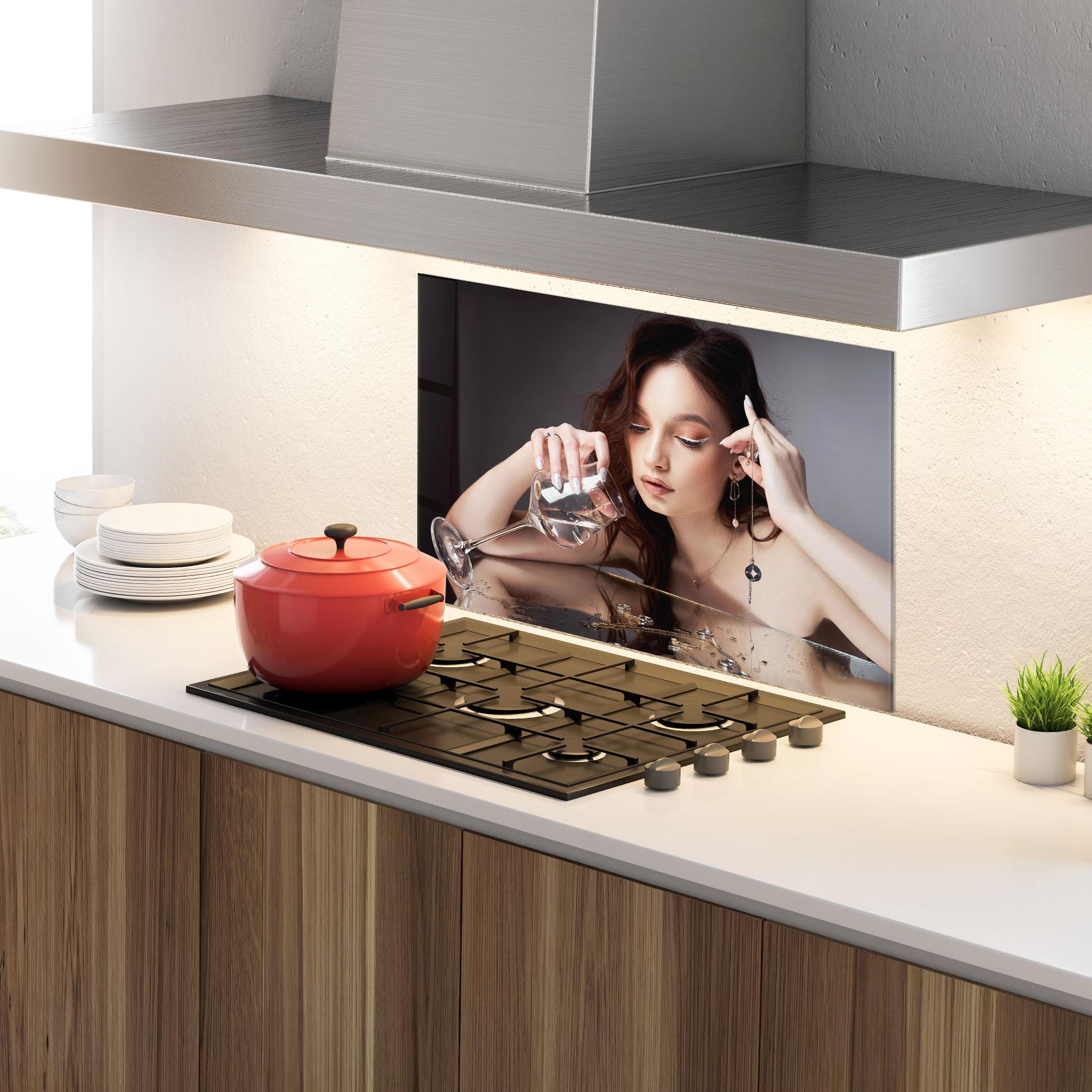 Panel Szklany do Kuchni Wet Rings mockup 4