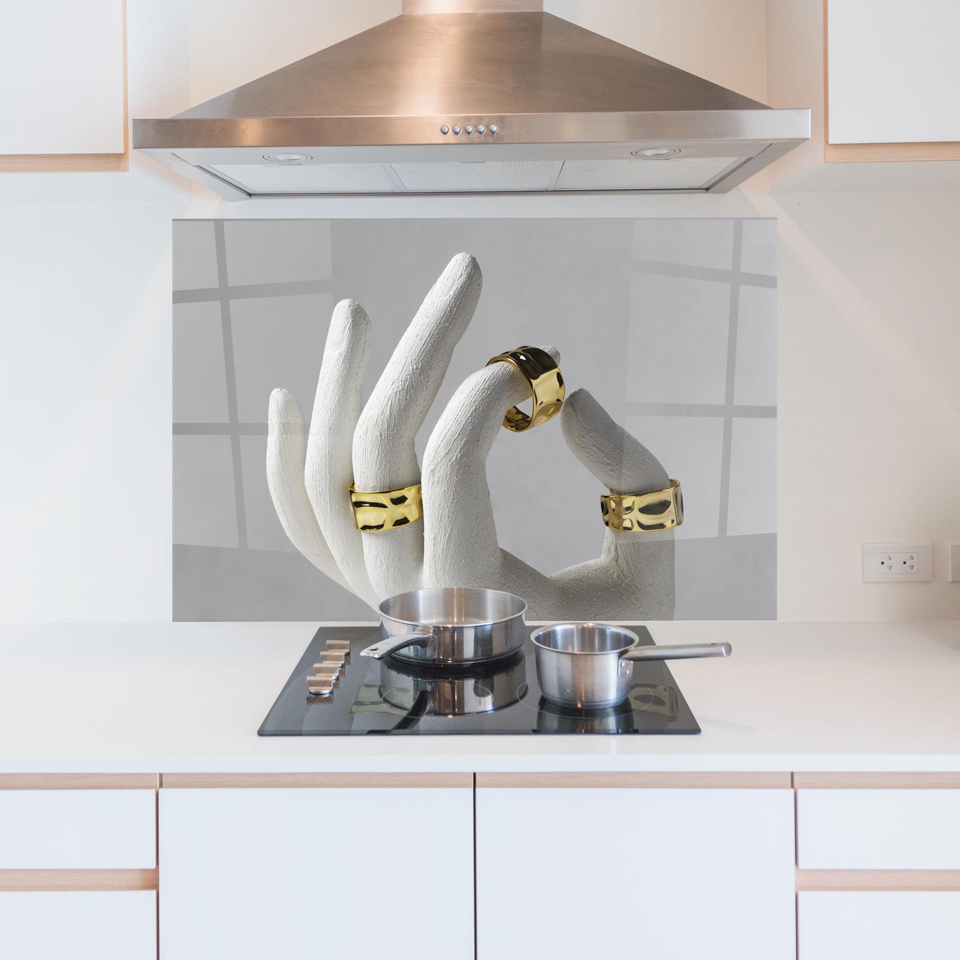 Panel Szklany do Kuchni Stand Display Rings mockup 5