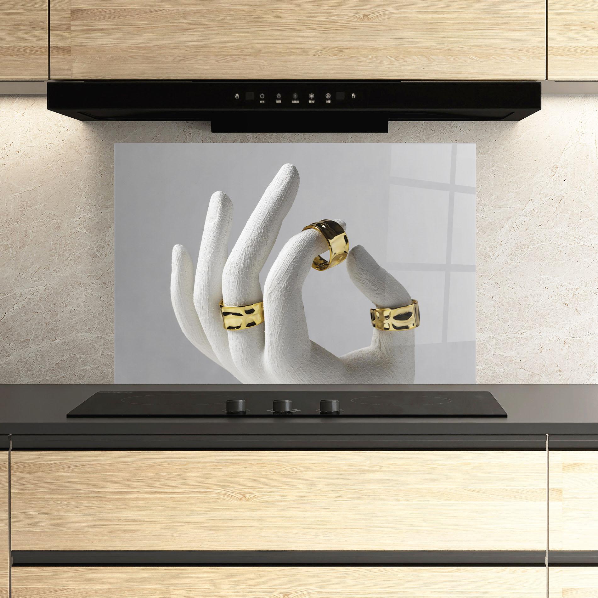 Panel Szklany do Kuchni Stand Display Rings mockup 3