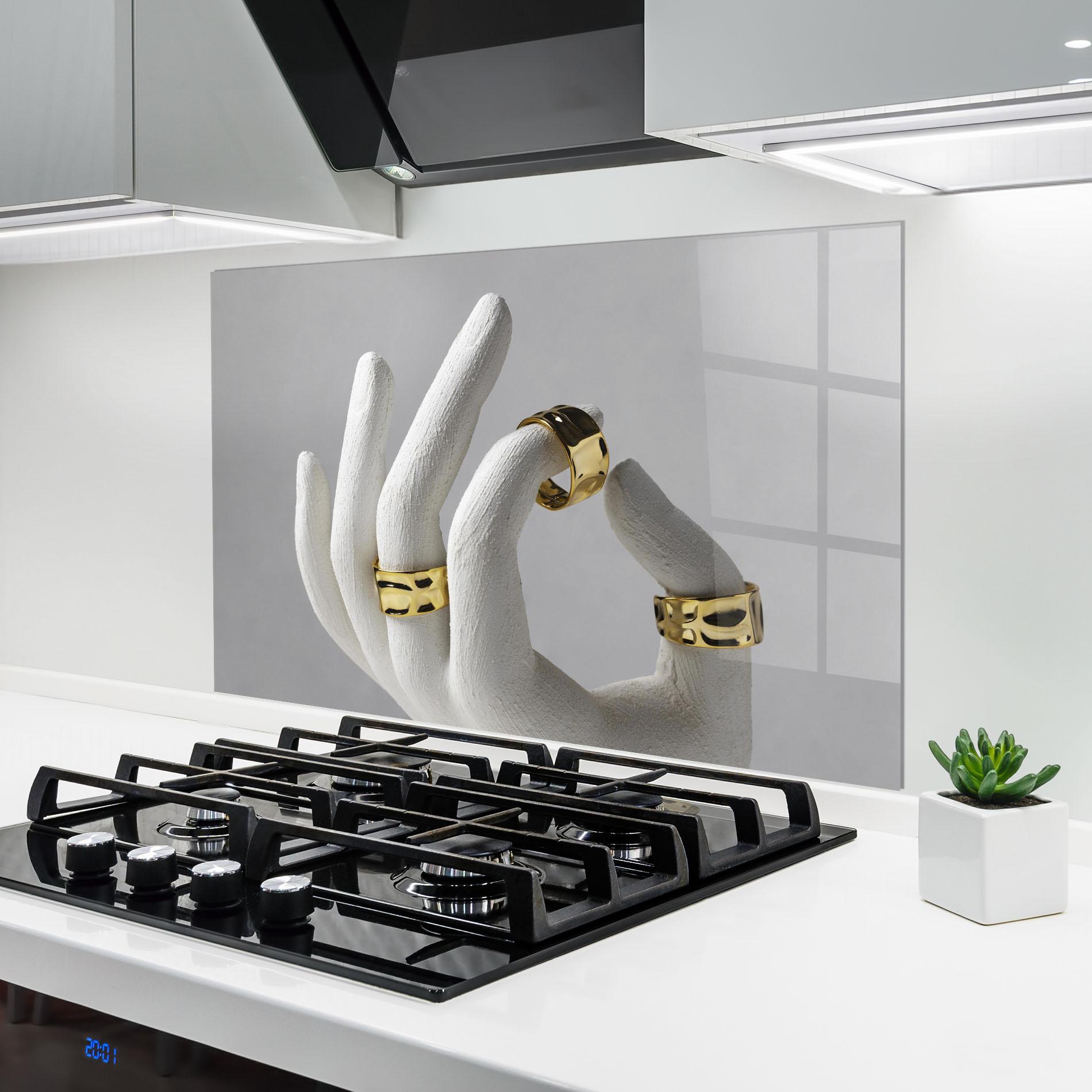 Panel Szklany do Kuchni Stand Display Rings mockup 6