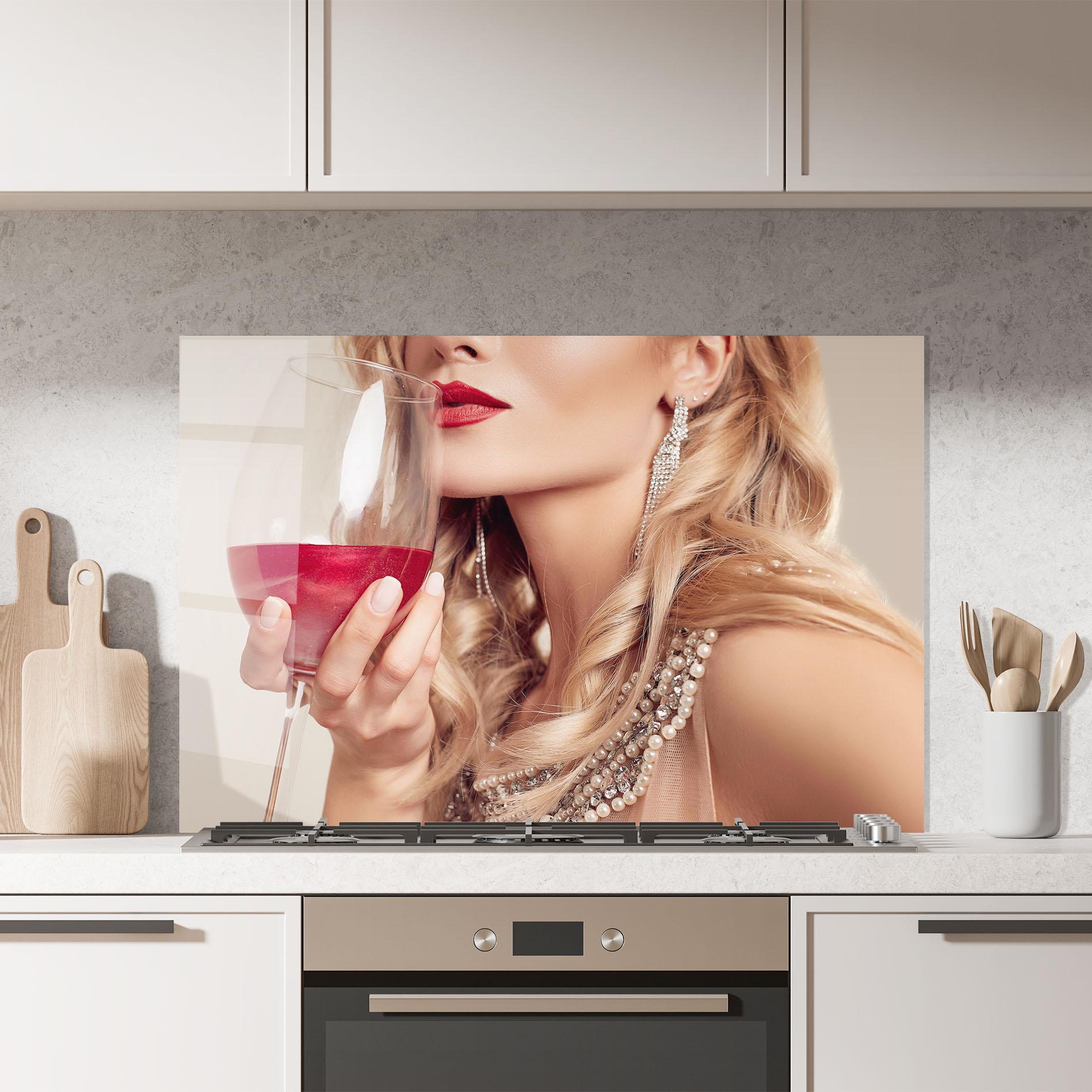 Panel Szklany do Kuchni Pretty Accessory And Wine mockup 7